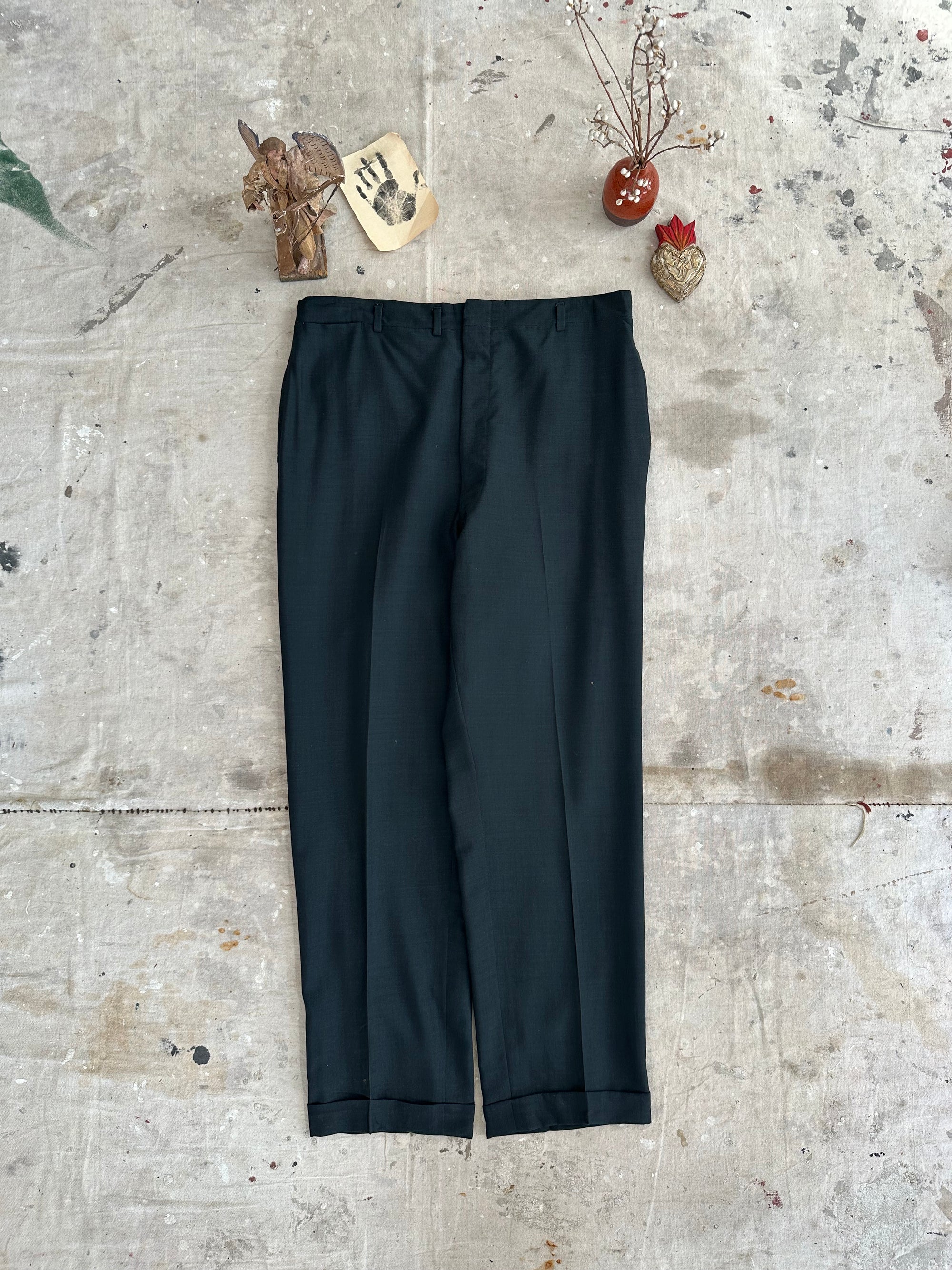 1960s Gauzy Black Trousers
