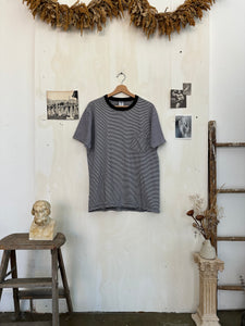 1990s Towncraft Black And White Striped Pocket Tee (L)