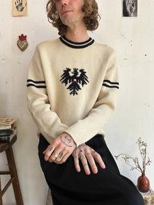 1970s Austrian Emblem Chunky Knit Sweater (Boxy M)