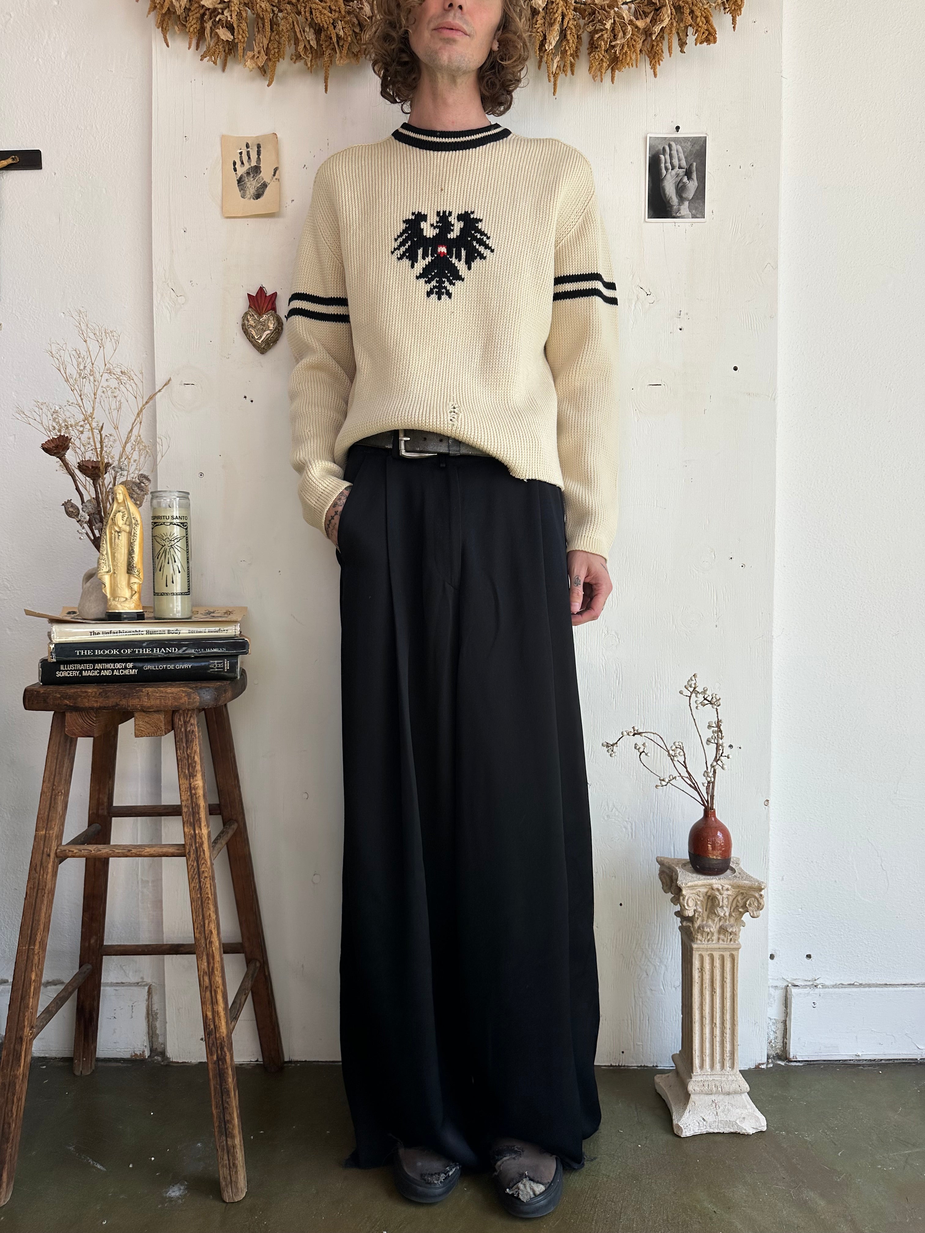 1970s Austrian Emblem Chunky Knit Sweater (Boxy M)