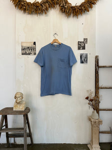 1970s Light Blue Fruit Of The Loom Pocket Tee (M/L)