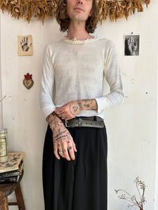 1980s Thrashed Subtle Floral Thermal (Boxy M)