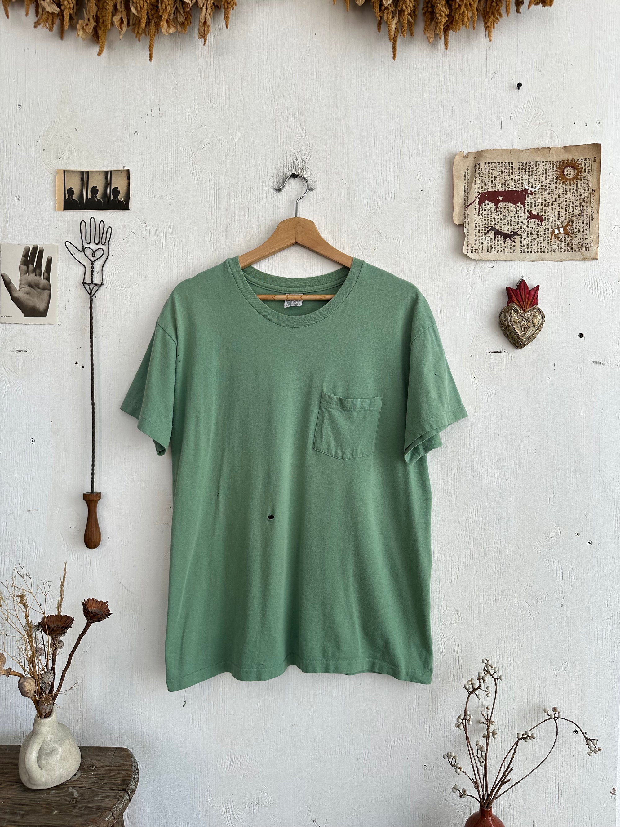 1990s Sage Green Pocket Tee