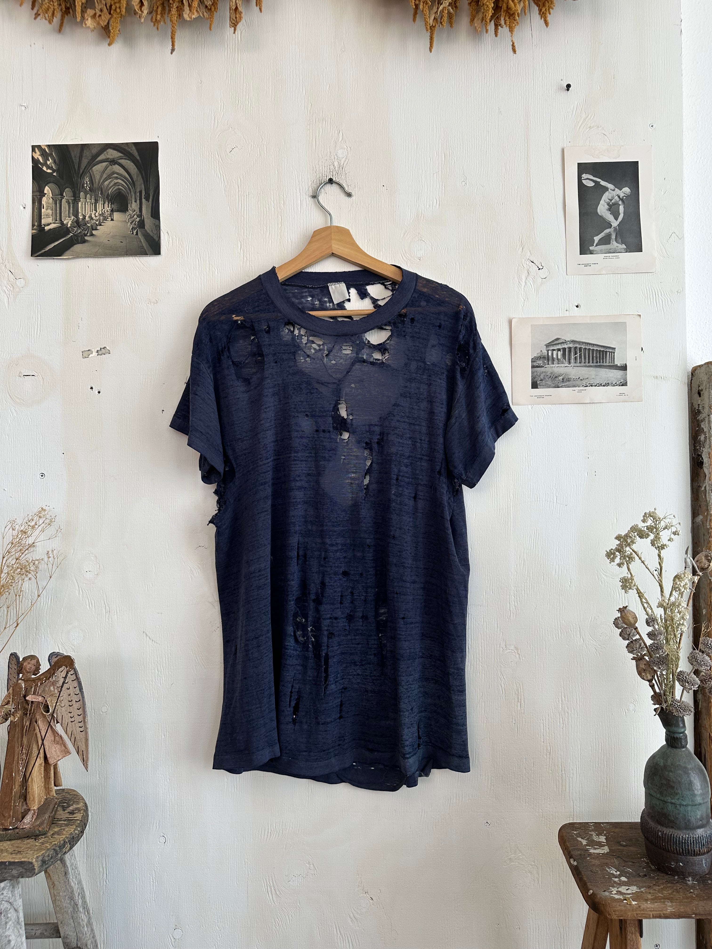 1970s Super Thrashed Blue T-Shirt (M/L)