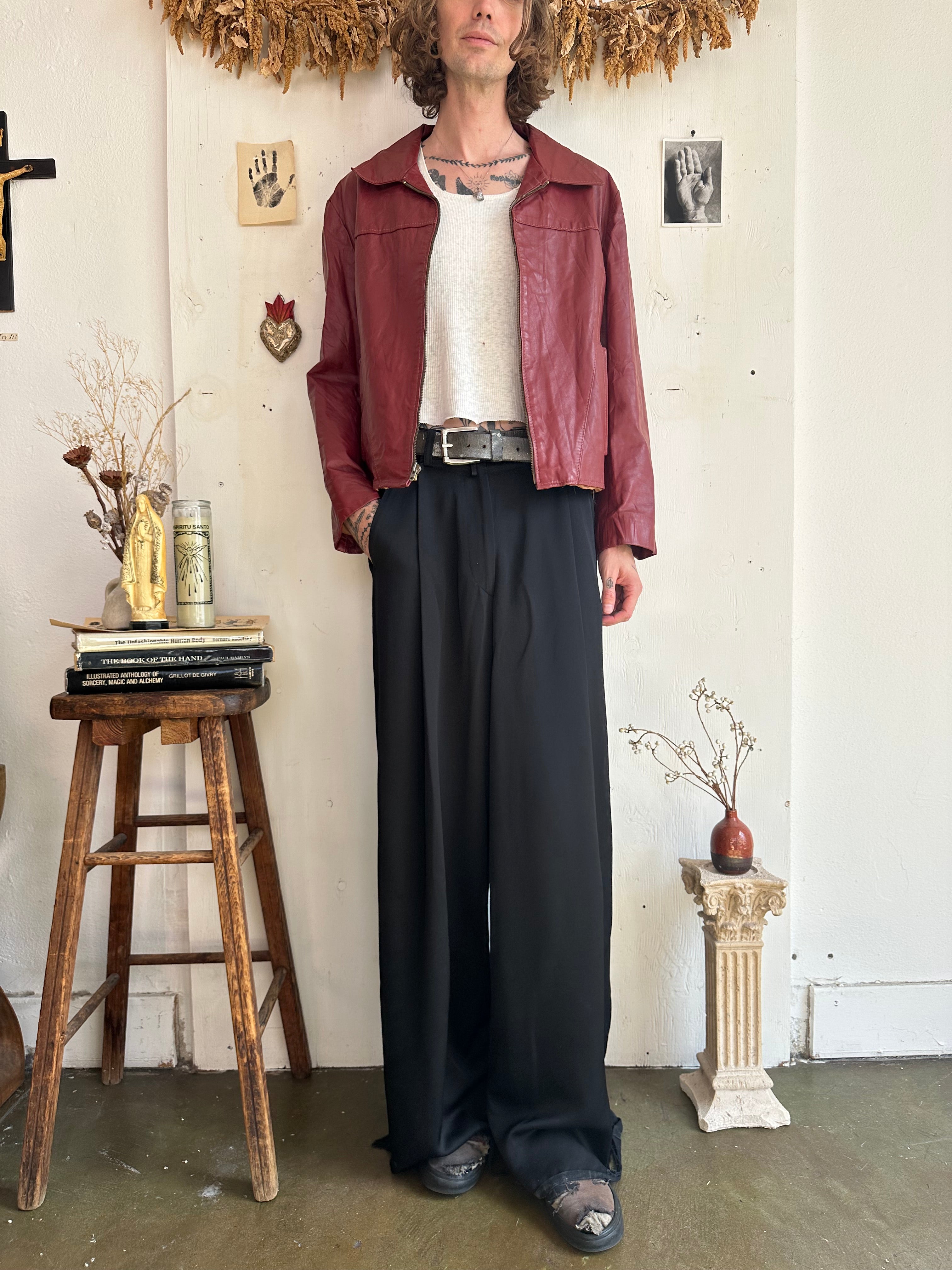 1970s Brick Leather Jacket (Boxy S/M)