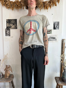 1960s/1970s Thrashed Peace Sign Tee (M)