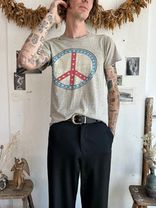 1960s/1970s Thrashed Peace Sign Tee (M)