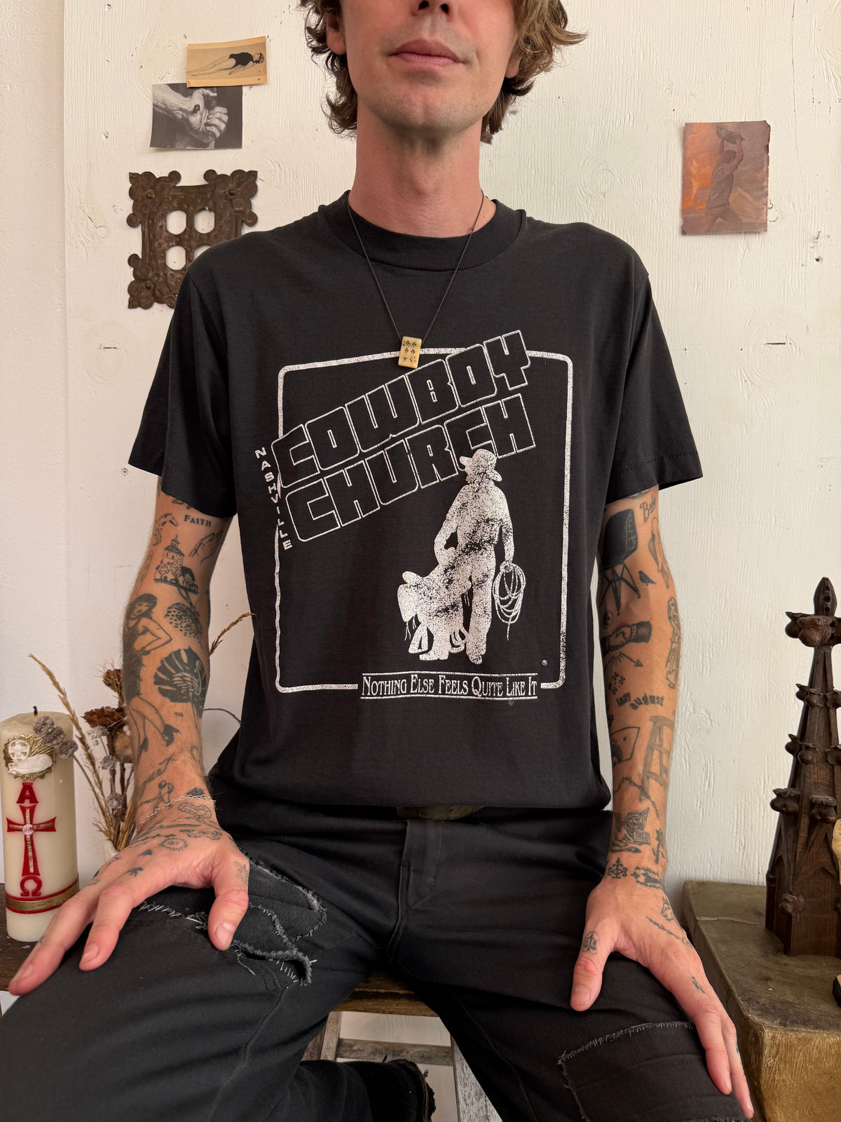 1980s Faded Cowboy Church T-Shirt