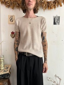 1970s Knit Short Sleeve Sweater (M)