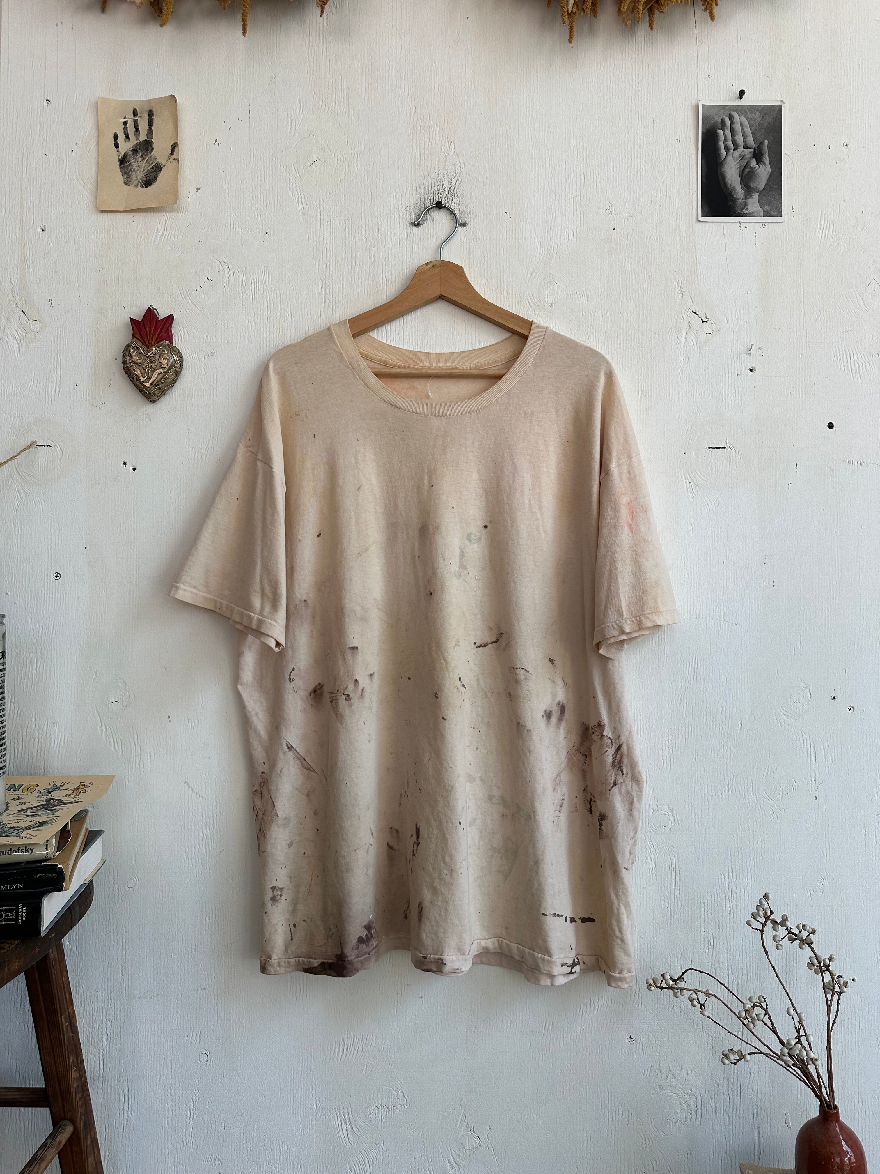1990s Thrashed Paint Splattered Oversized Tee (Boxy XXL)