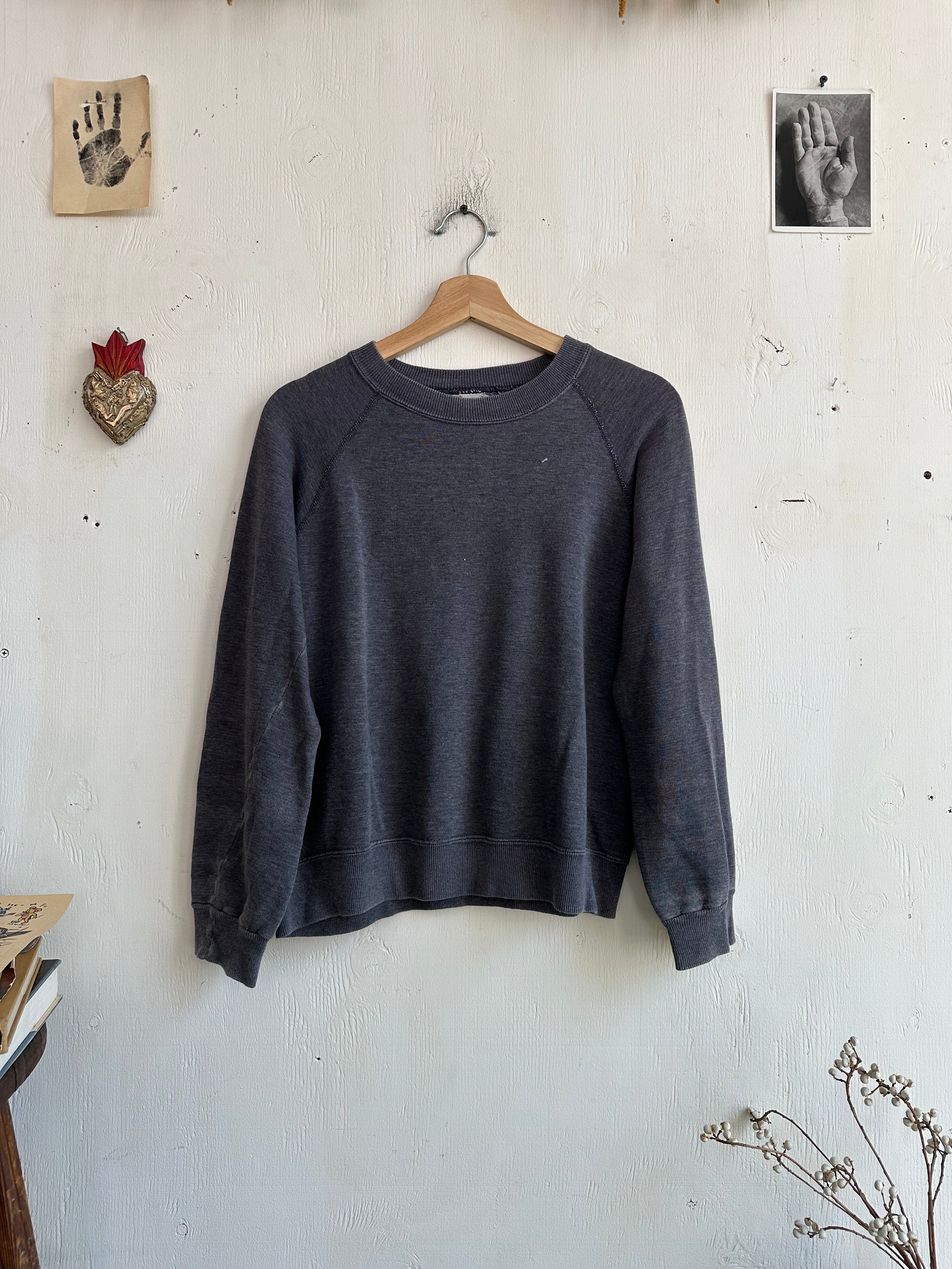 1970s Faded Black/Charcoal Sweatshirt (Boxy S/M)