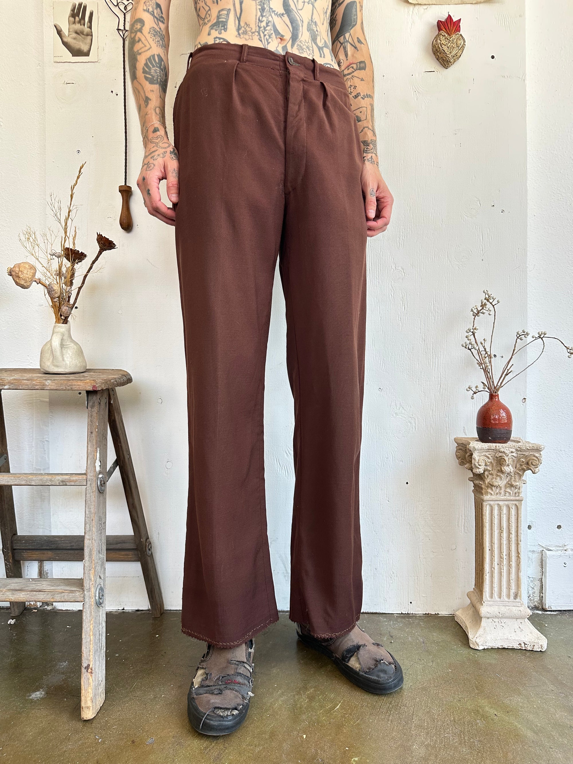 1930s Wool Gaberdine Trousers