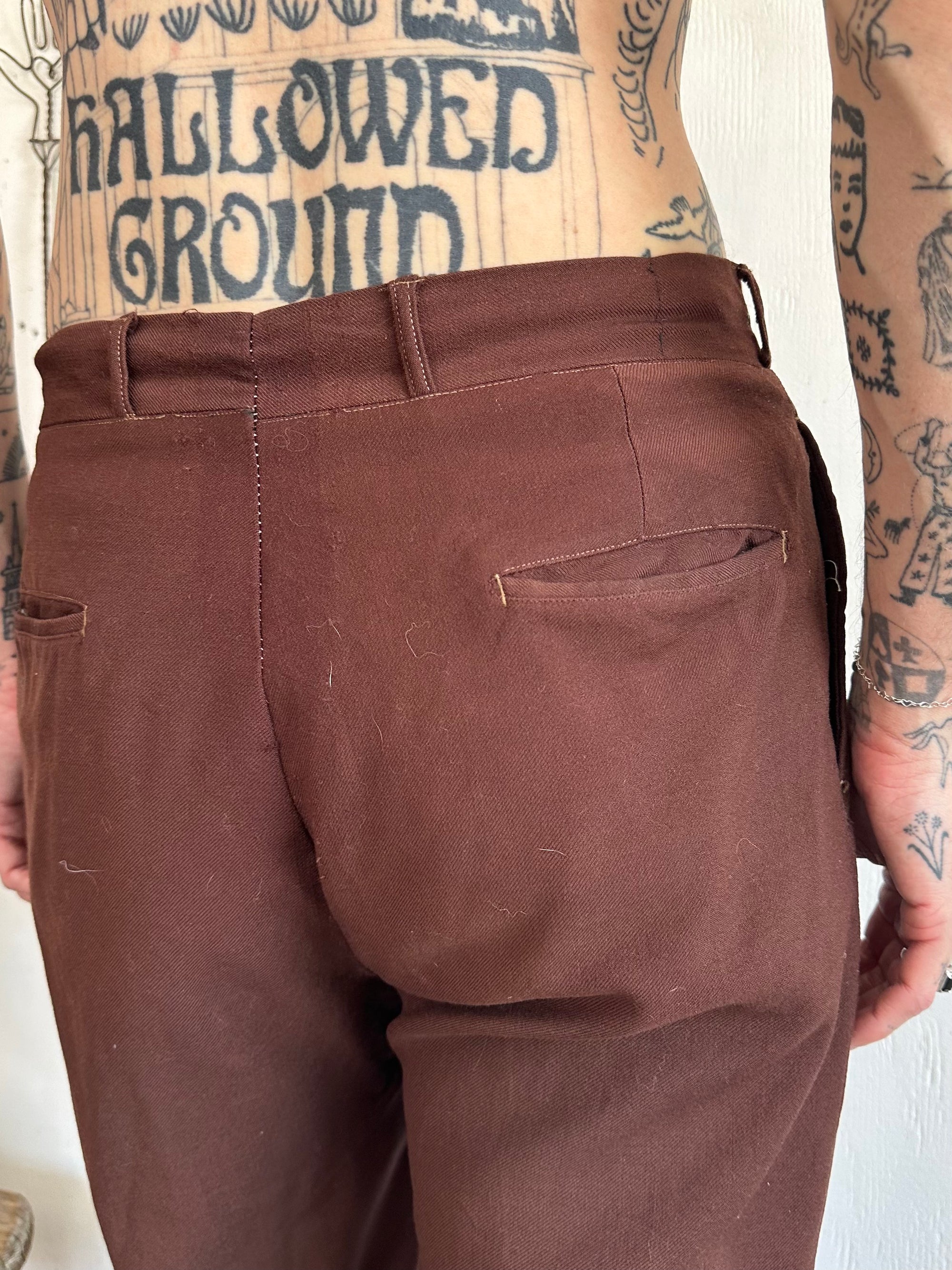 1930s Wool Gaberdine Trousers