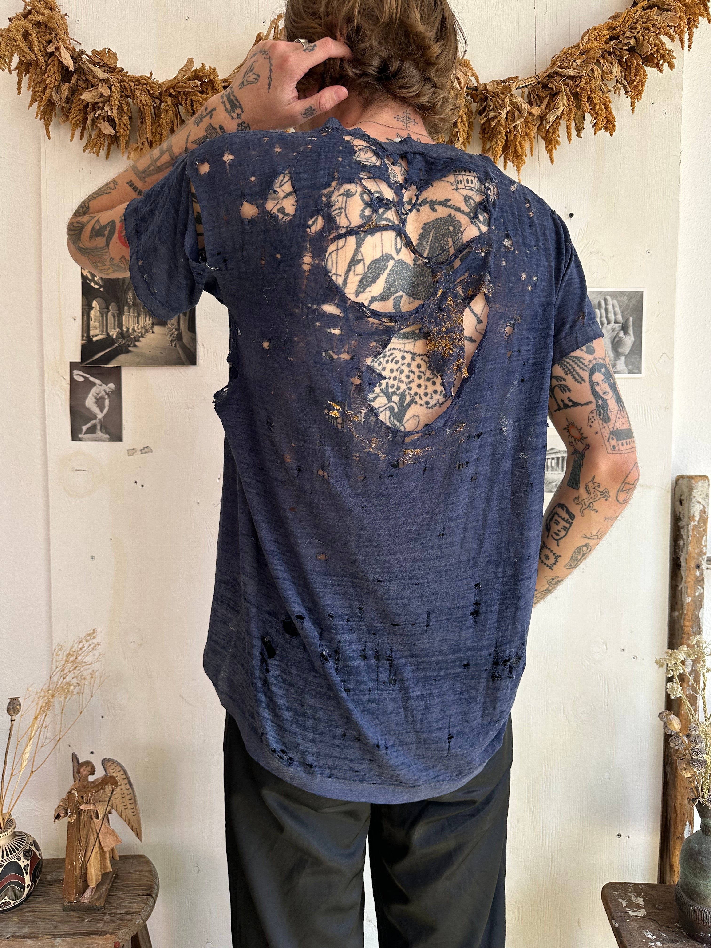 1970s Super Thrashed Blue T-Shirt (M/L)