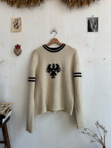 1970s Austrian Emblem Chunky Knit Sweater (Boxy M)