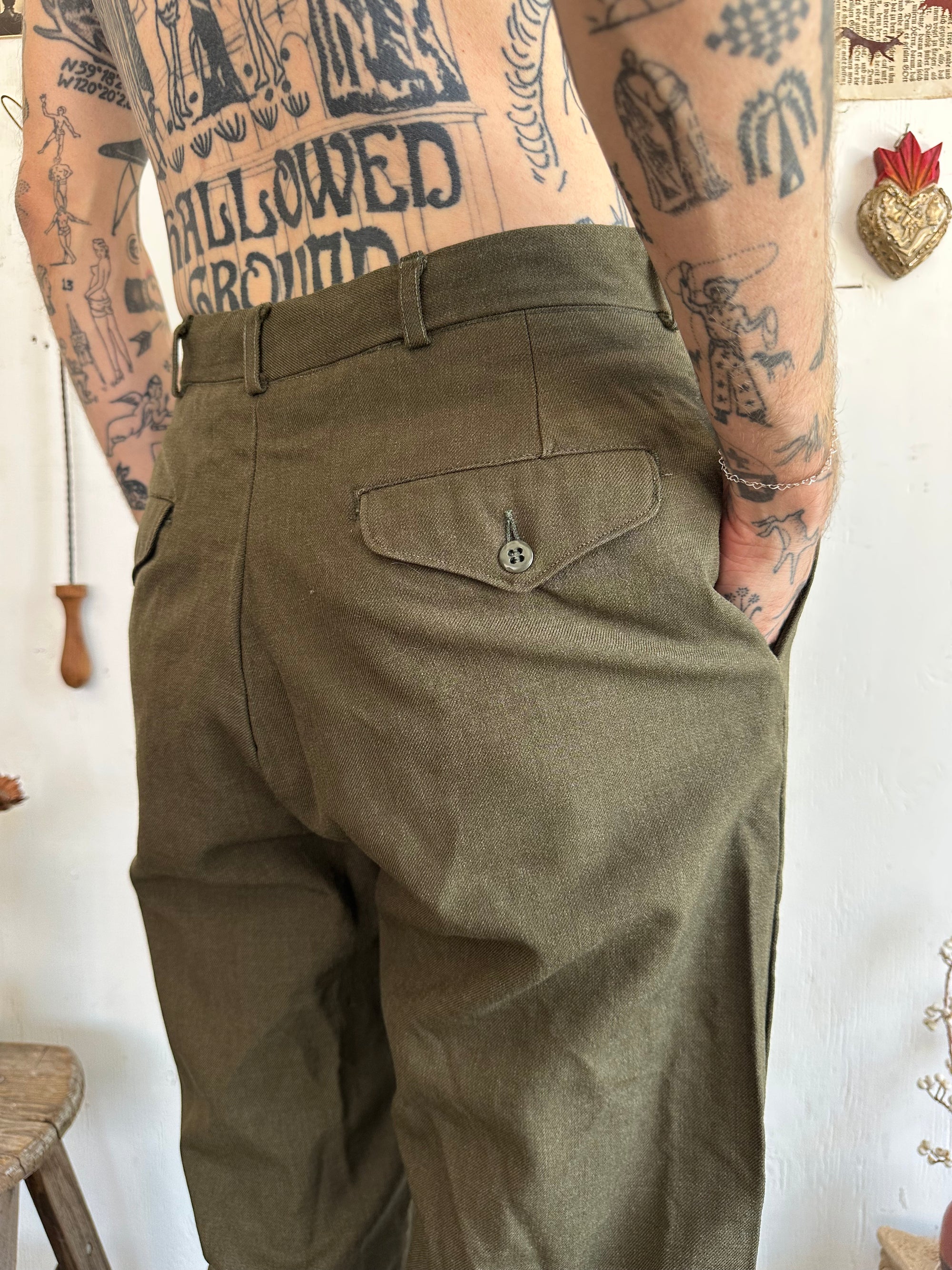 1950s Military Issued Baggy Trousers