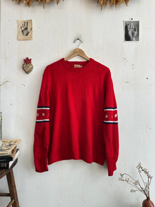1970s Star Sleeve Knit Sweater (Boxy XL)