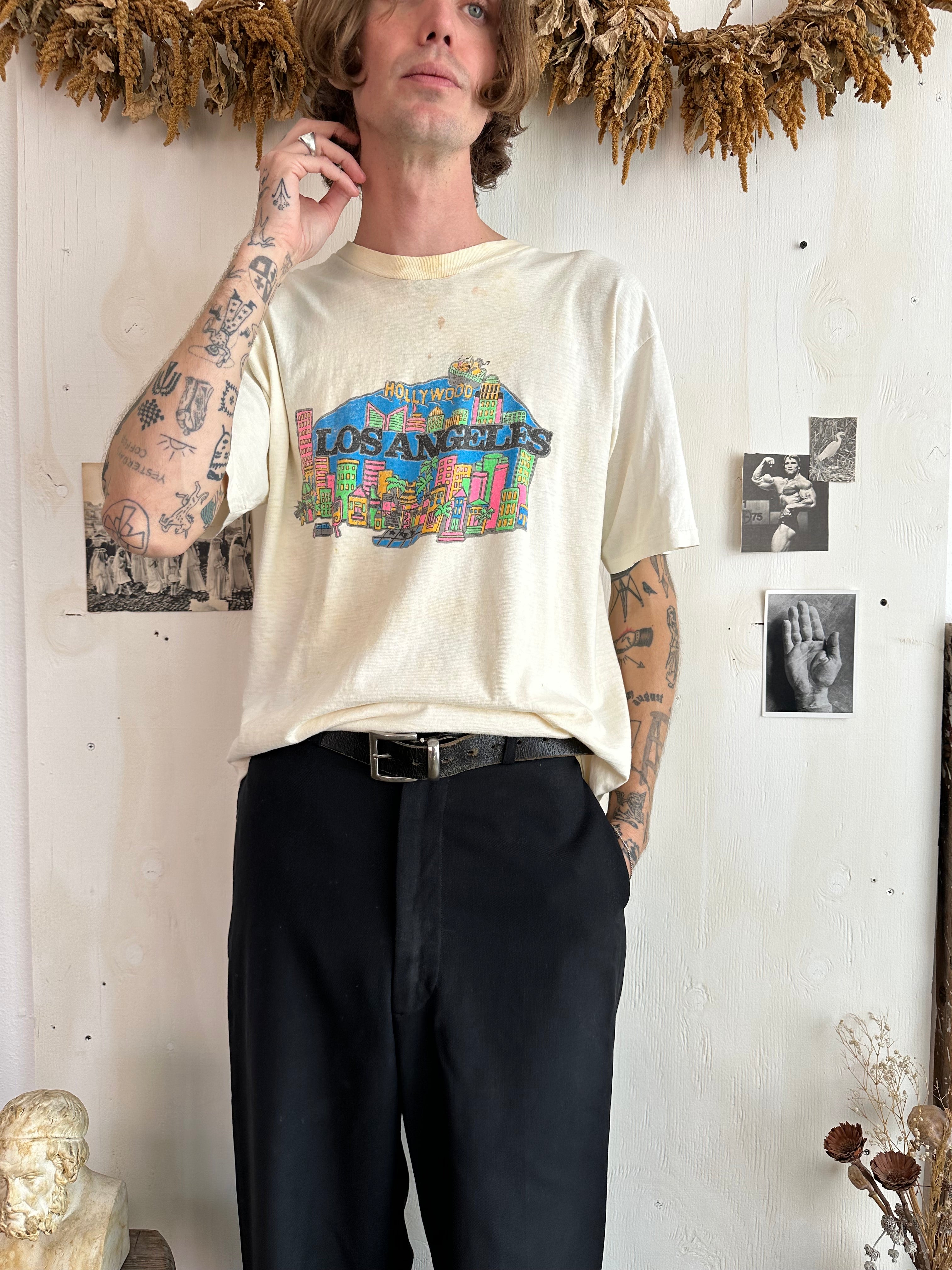 1990s Discolored Los Angeles T-Shirt (L)