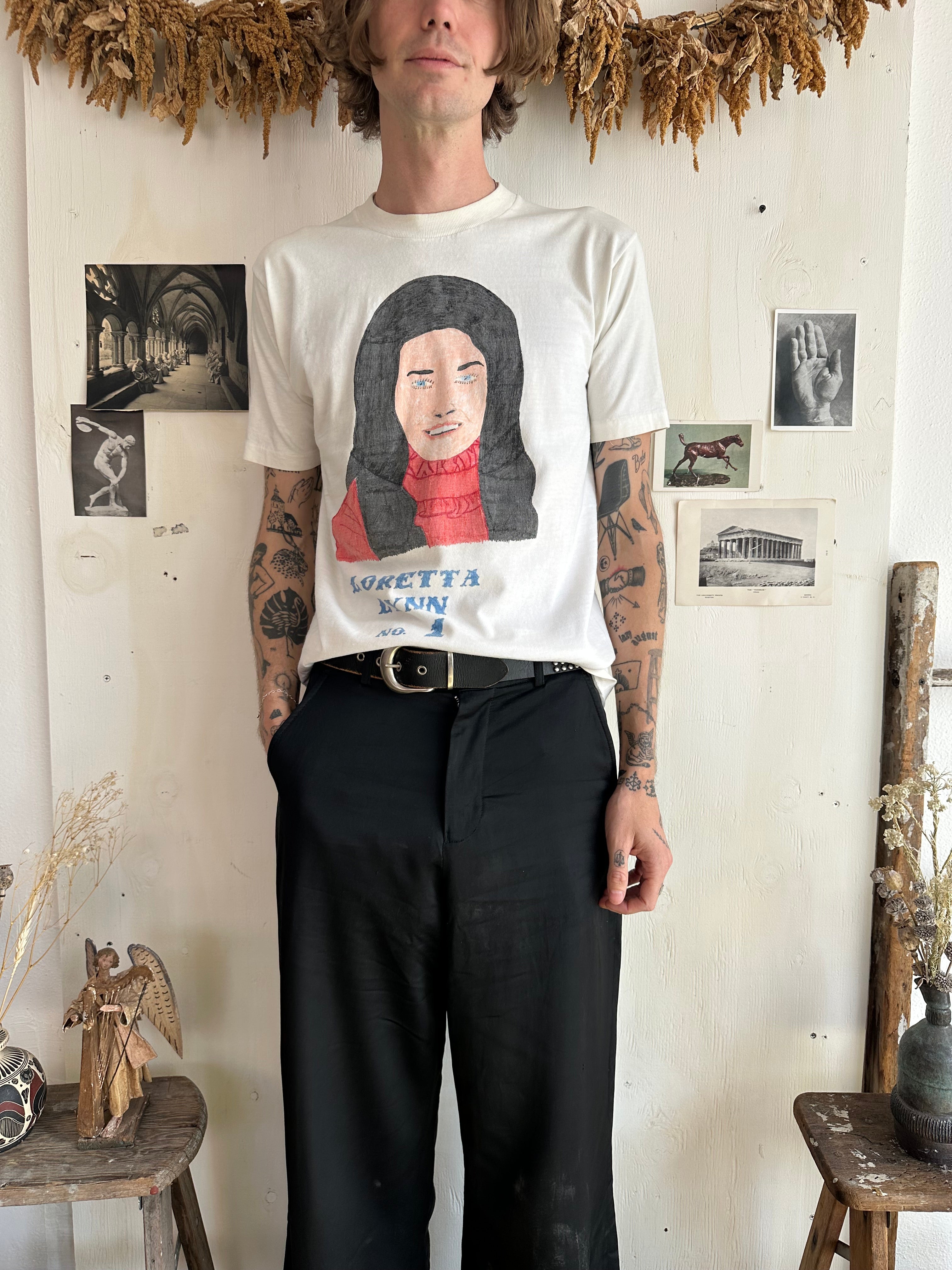 1970s Handdrawn Loretta Lynn #1 T-Shirt (M)