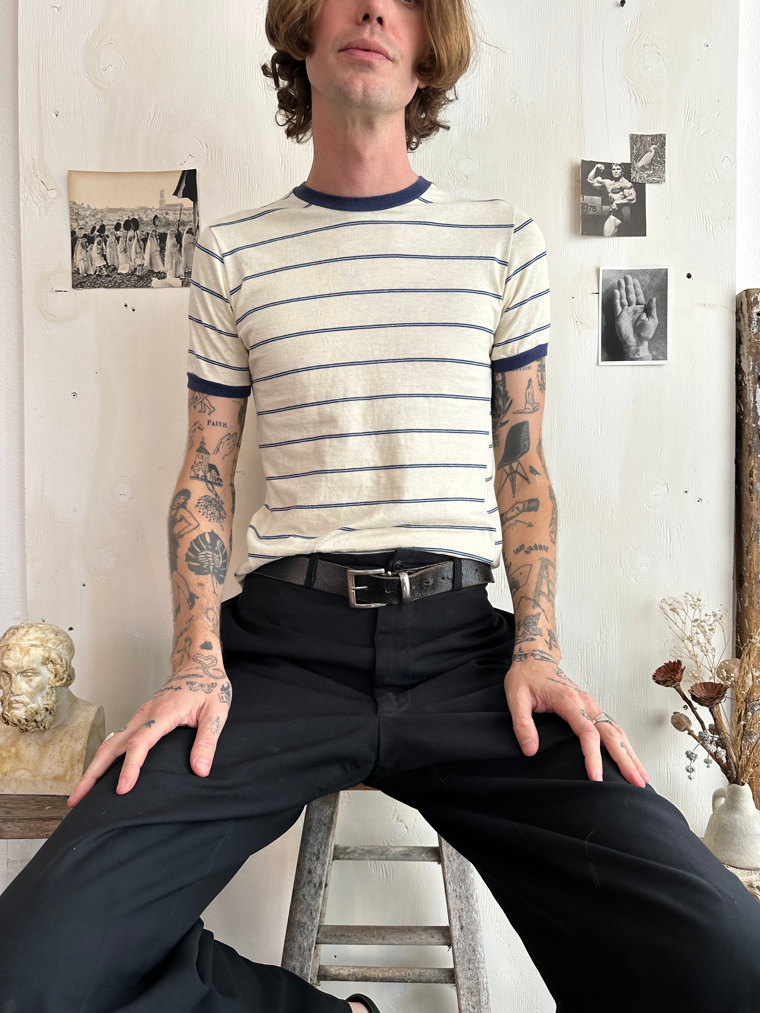 1970s Discolored Striped Tee (S)