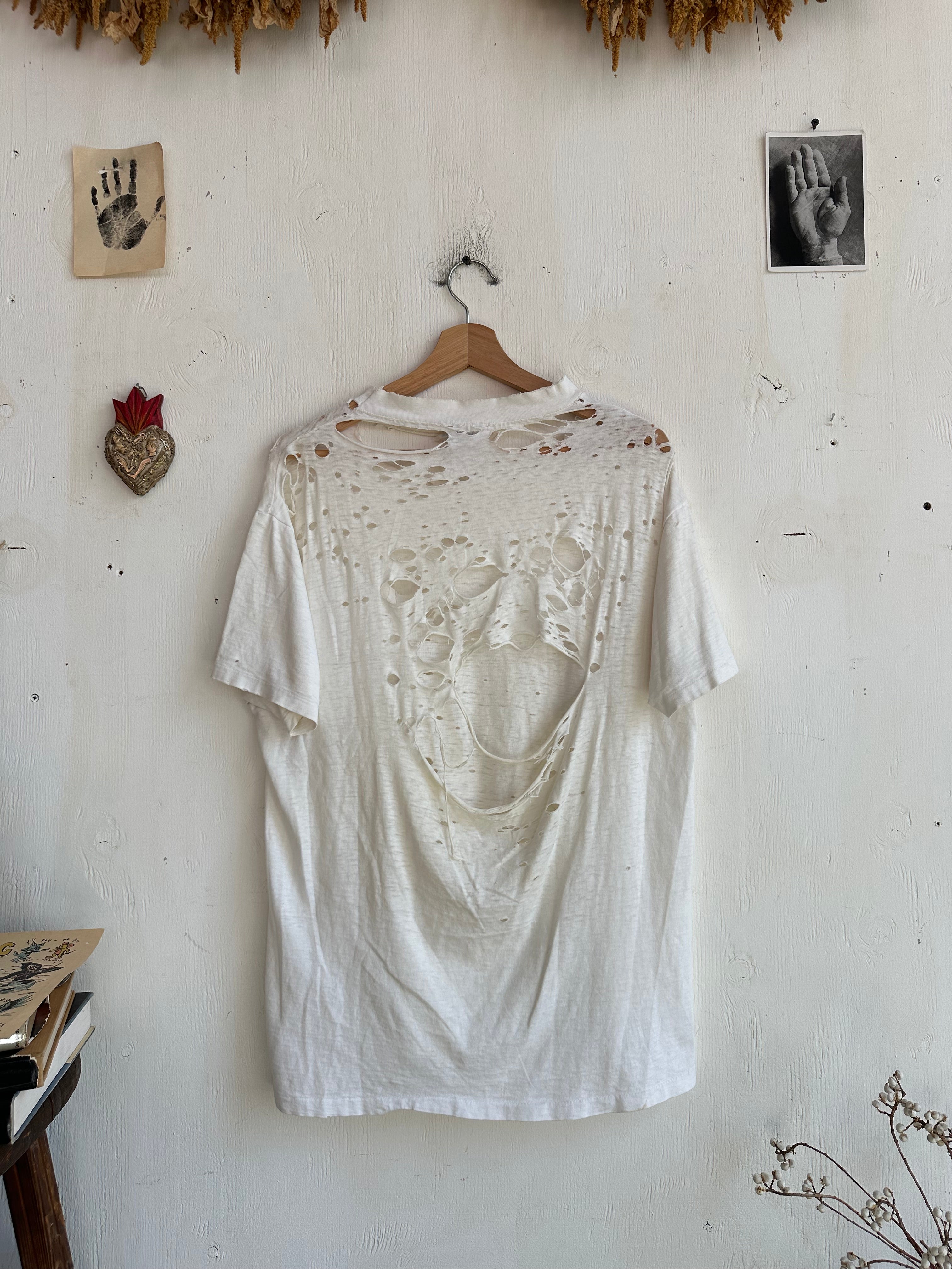 1980s Thrashed White Pocket Tee (L)