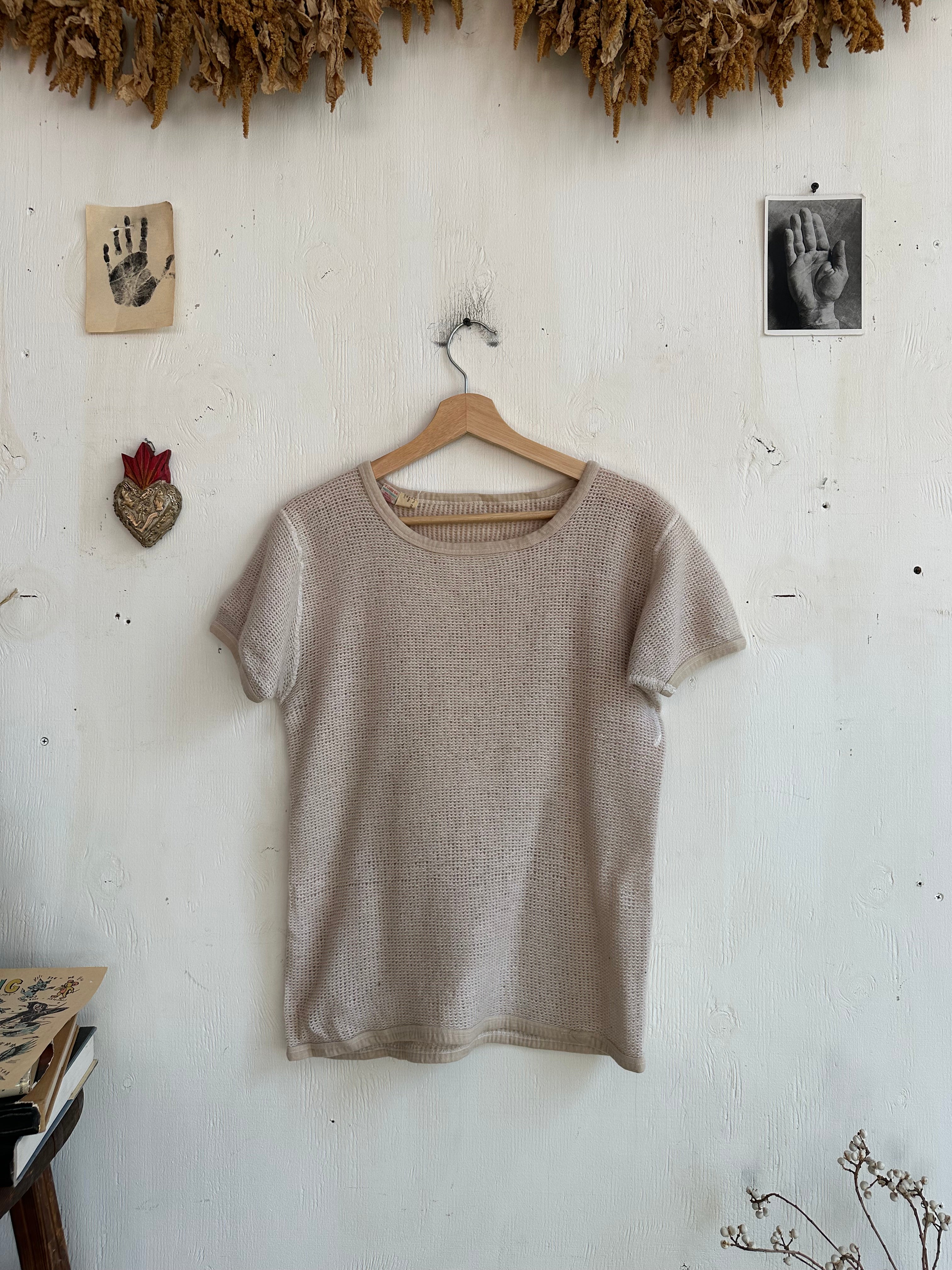 1970s Knit Short Sleeve Sweater (M)