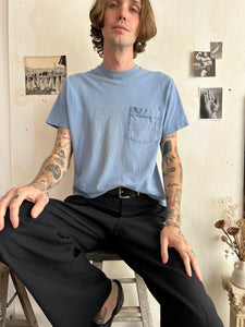 1970s Light Blue Fruit Of The Loom Pocket Tee (M/L)