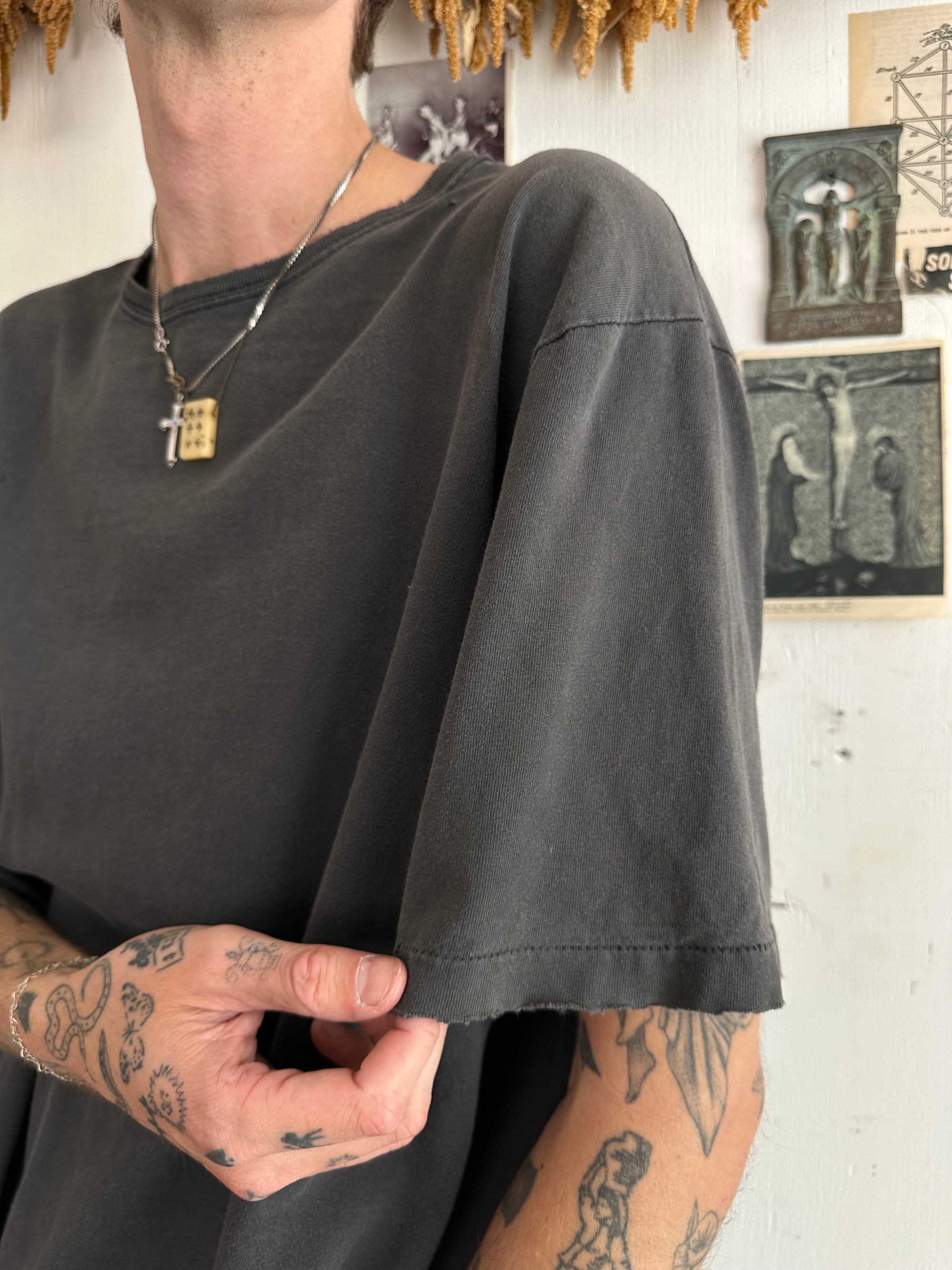1990s Faded Hanes Boxy Black Blank
