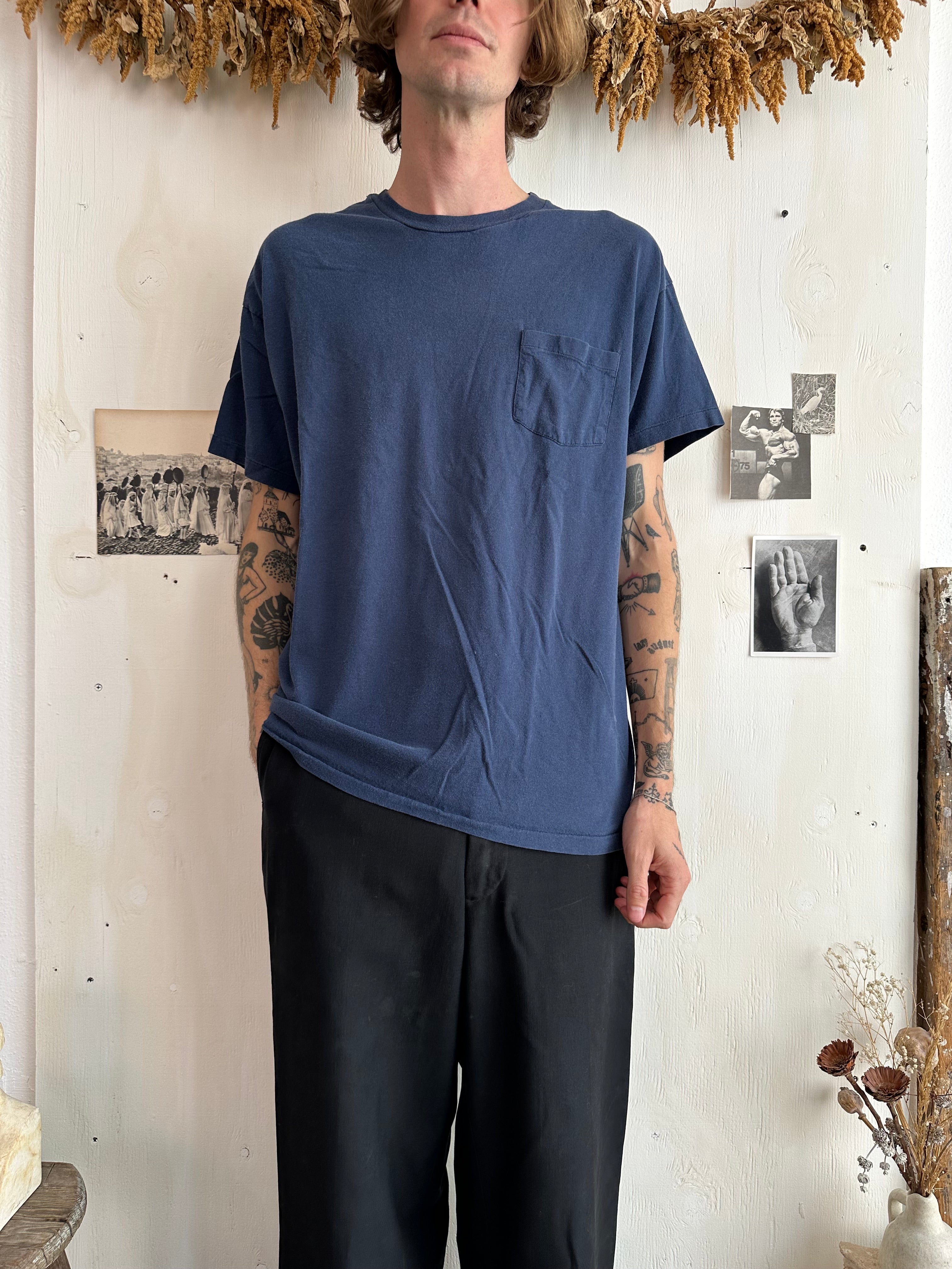 1980s Hanes Navy Pocket Blank (XL)