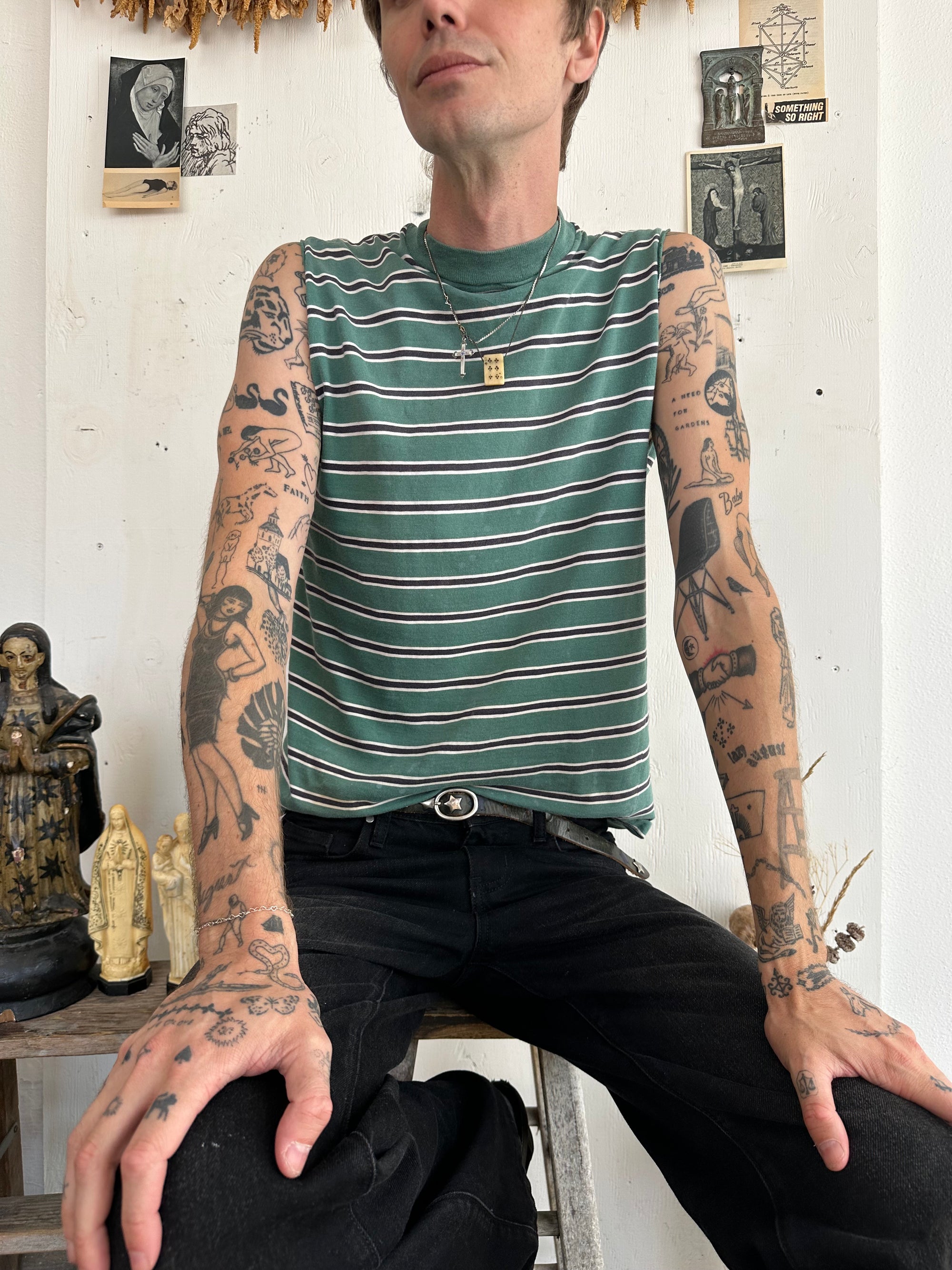 1970s Faded Striped Muscle Tee