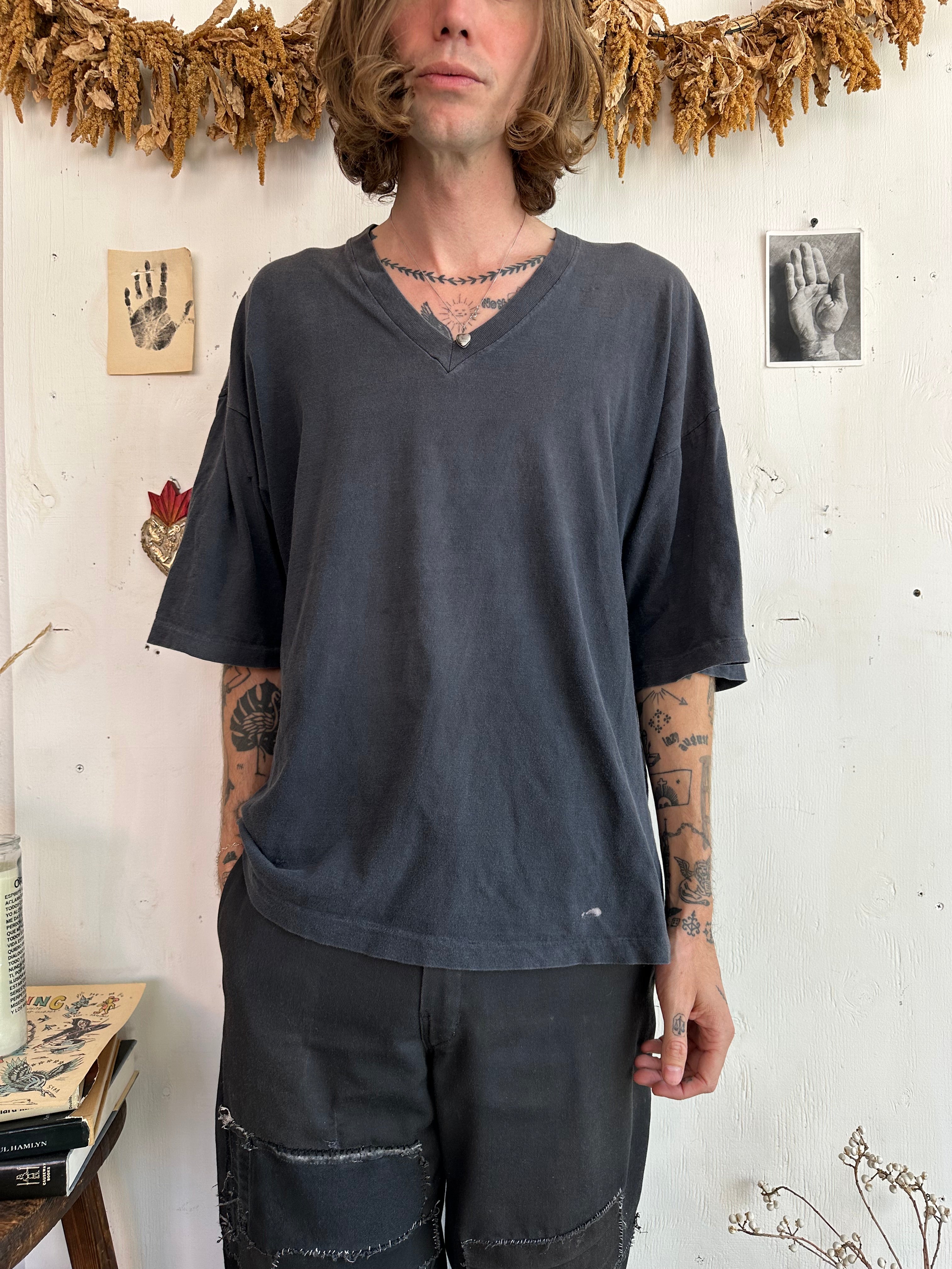 1990s Faded Black V-Neck (Super Boxy XL)