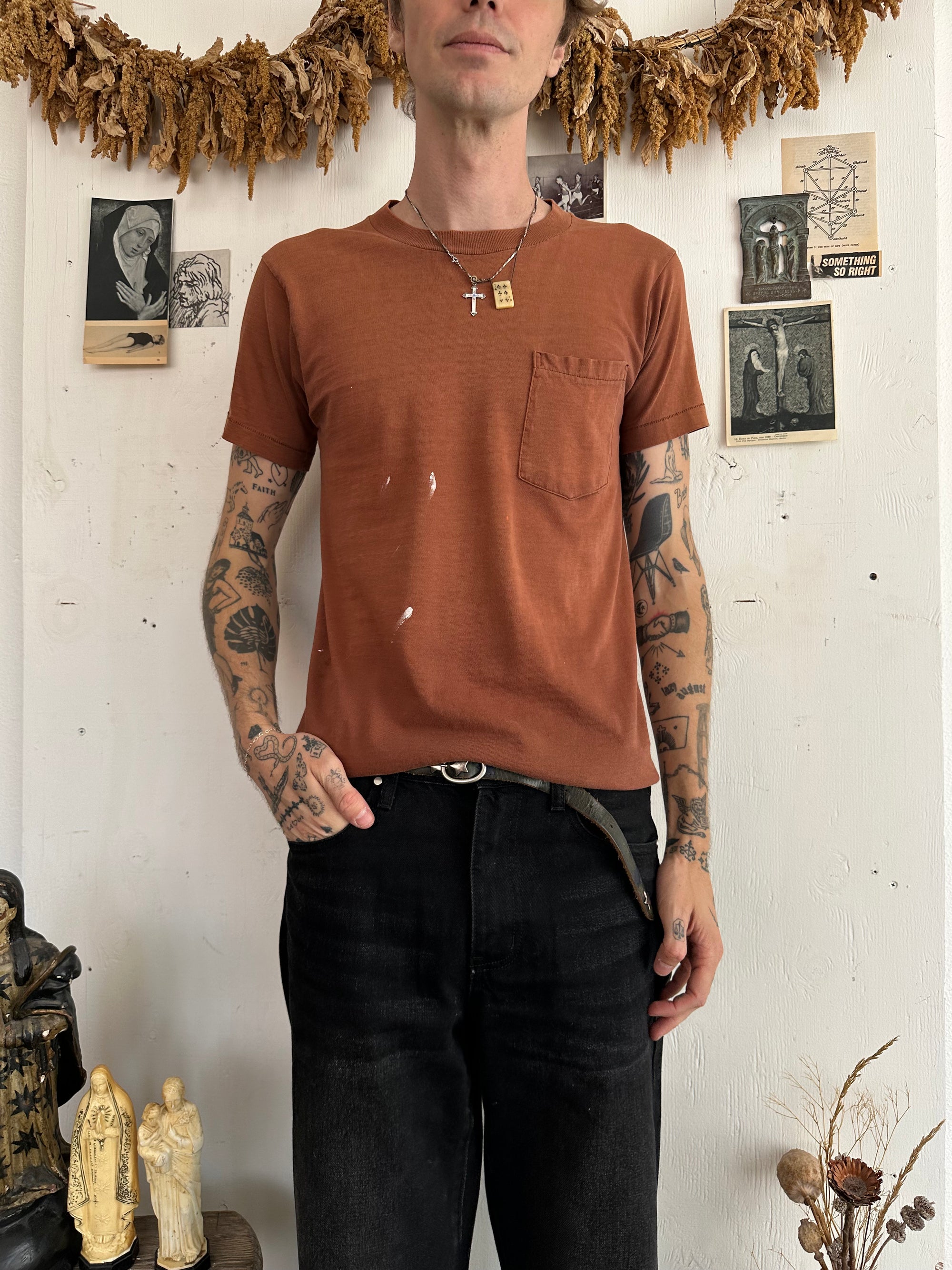 1970s Perfect 100% Cotton Brown Tee