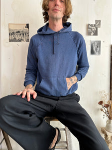 1970s Well Worn Navy Thermal Hoodie (M)