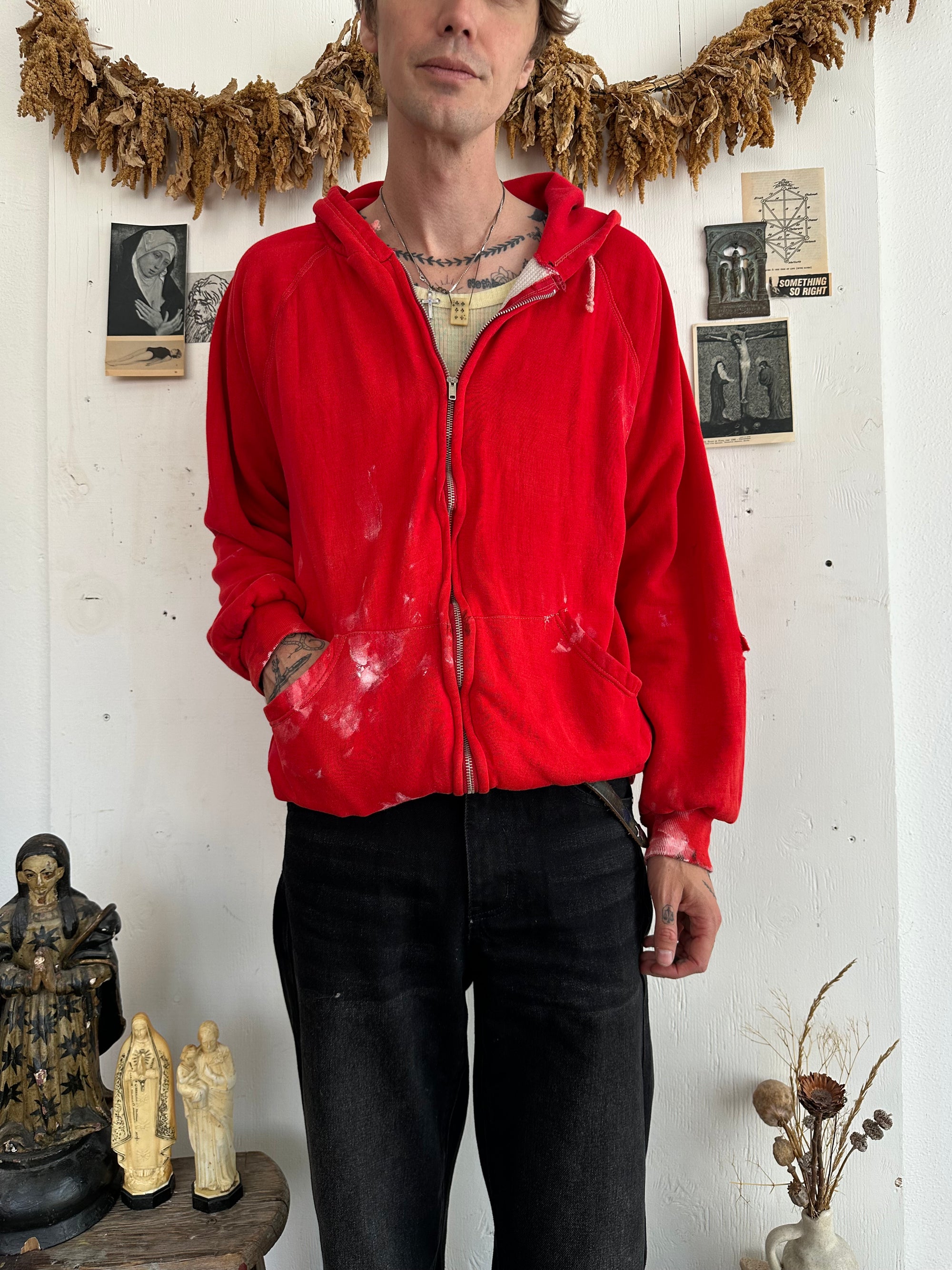 1980s Painter Thermal Lined Hoodie