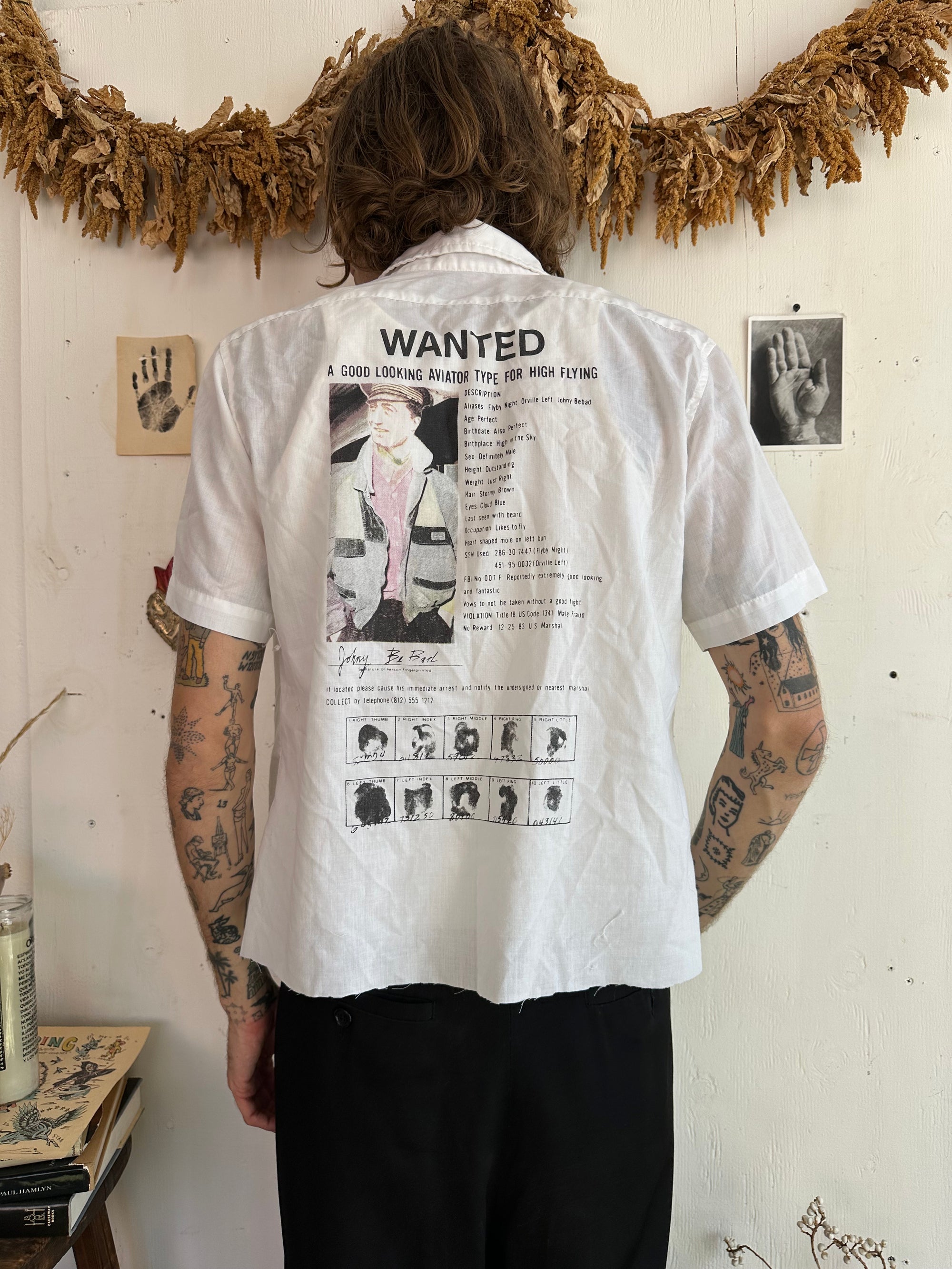 1980s Aviation Print Button Up