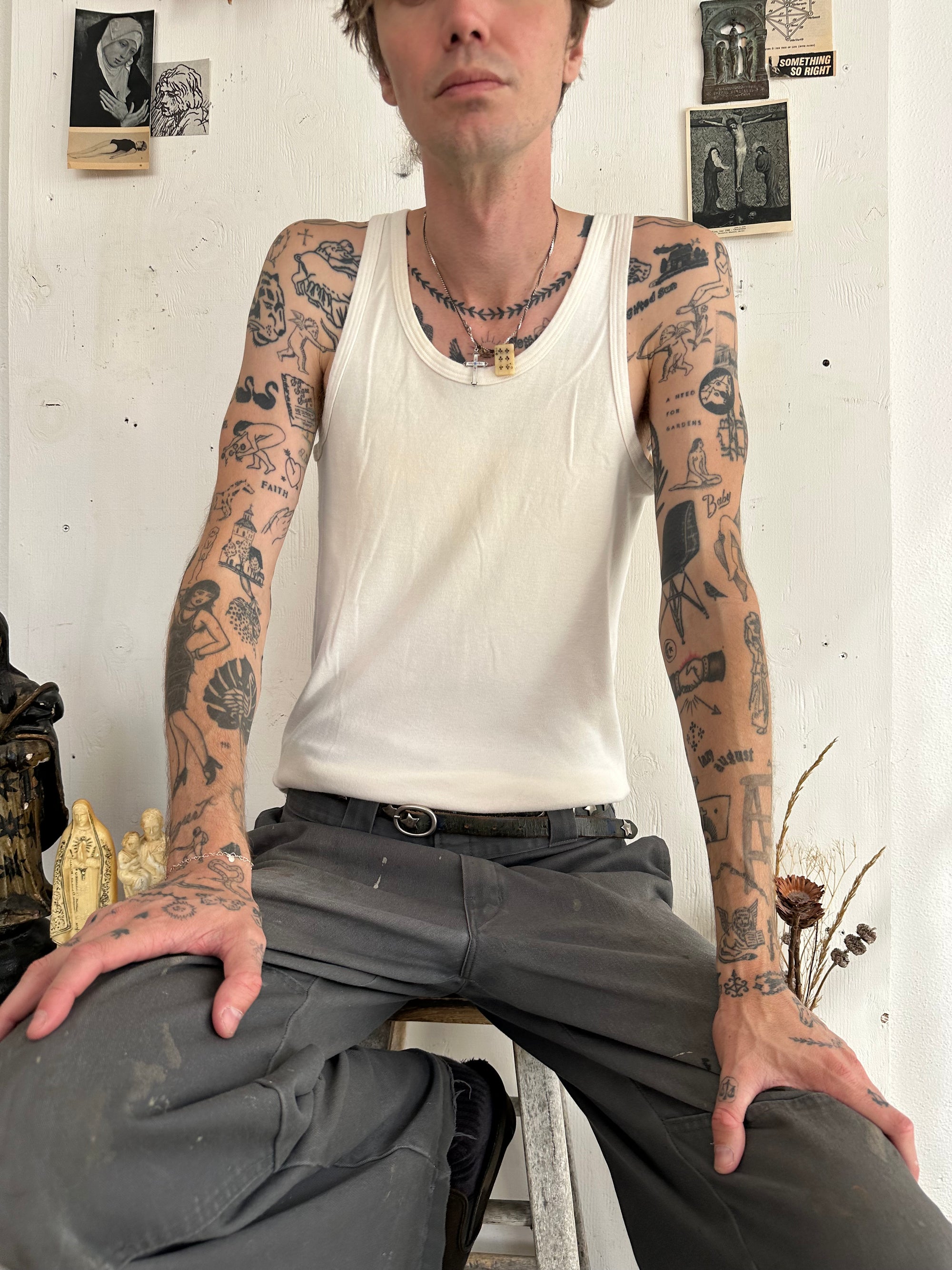 1980s Well Worn White Tank