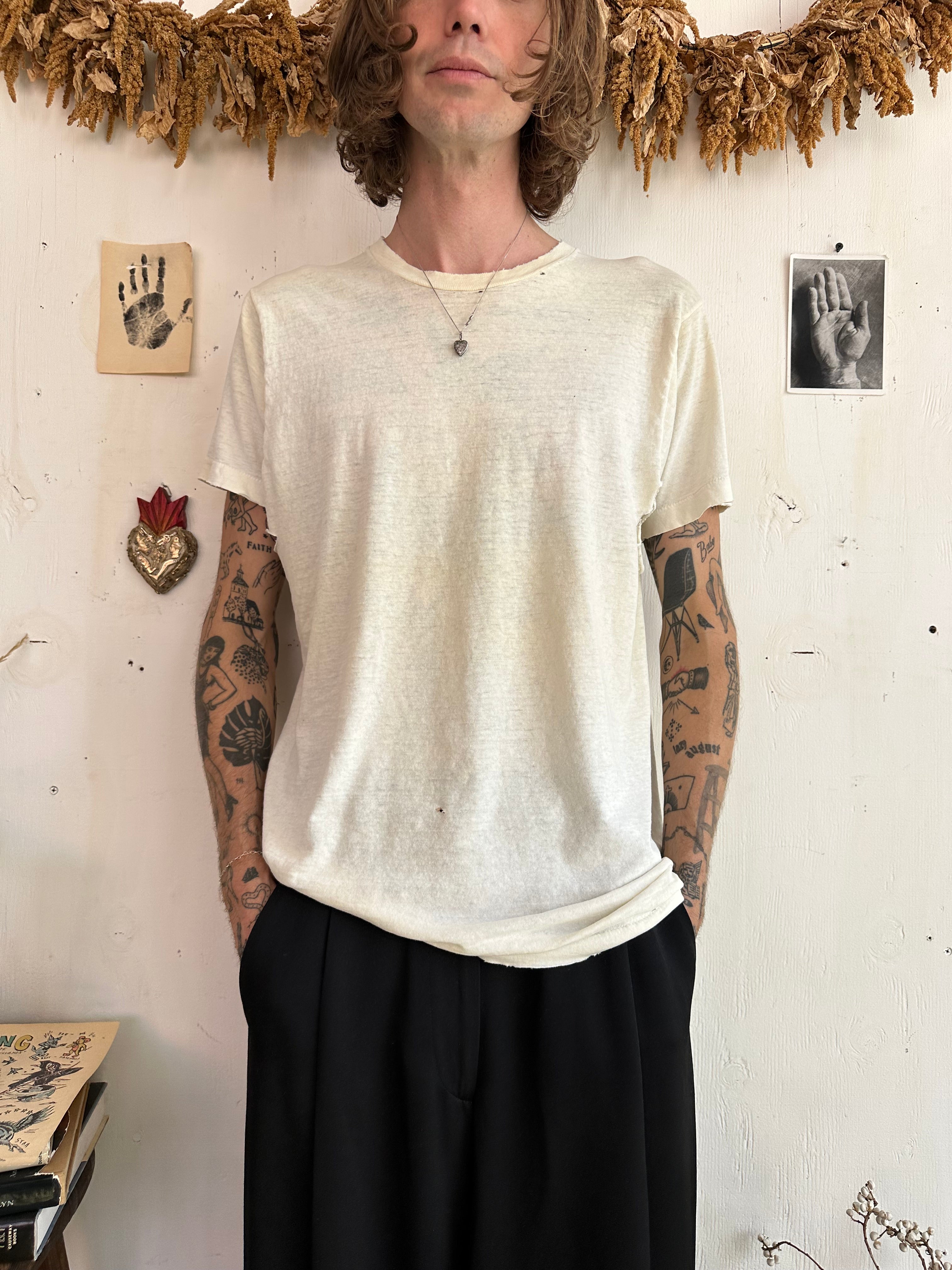 1970s Thrashed White T-Shirt (M/L)