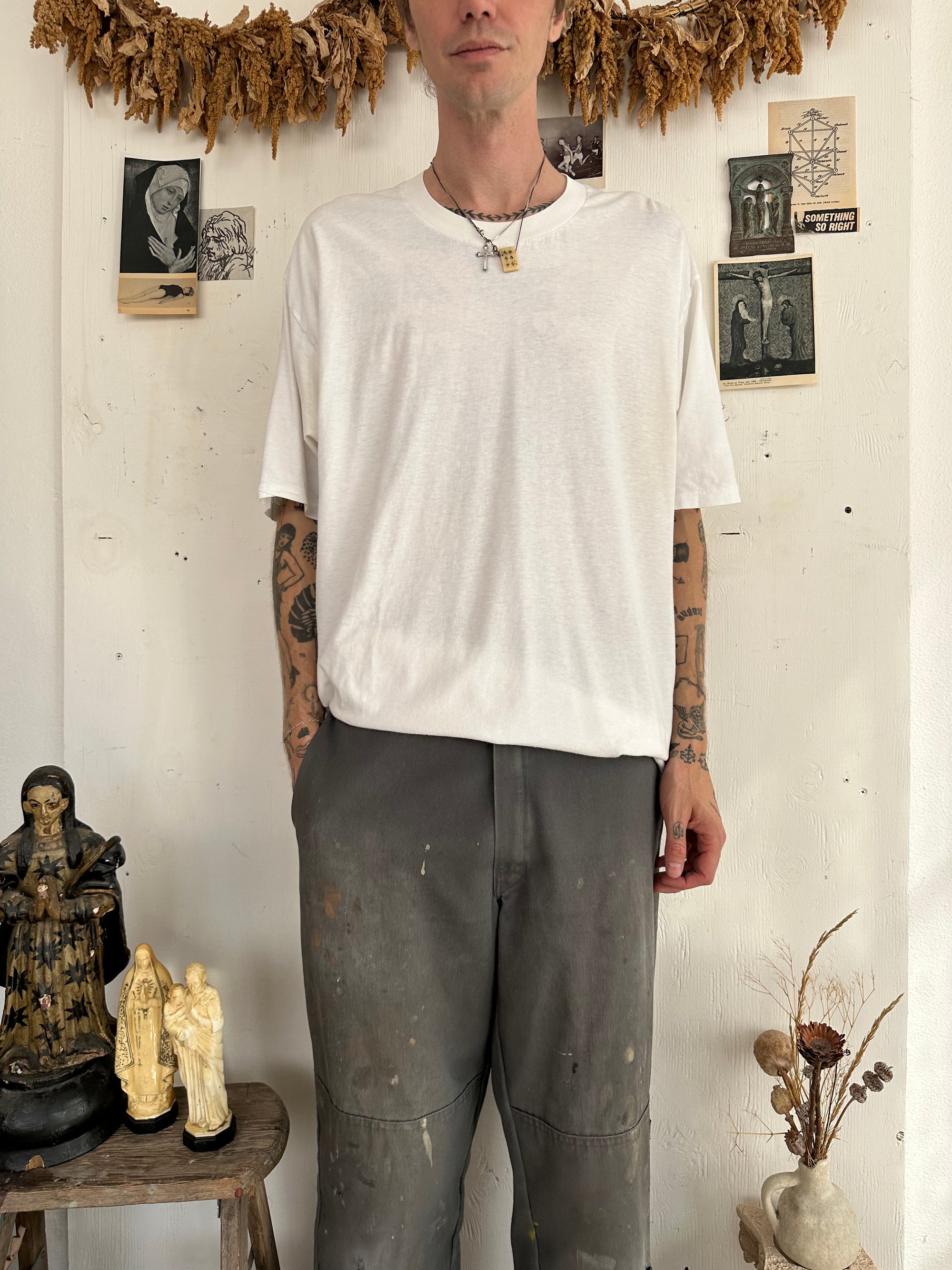 1990s Oversized White Blank