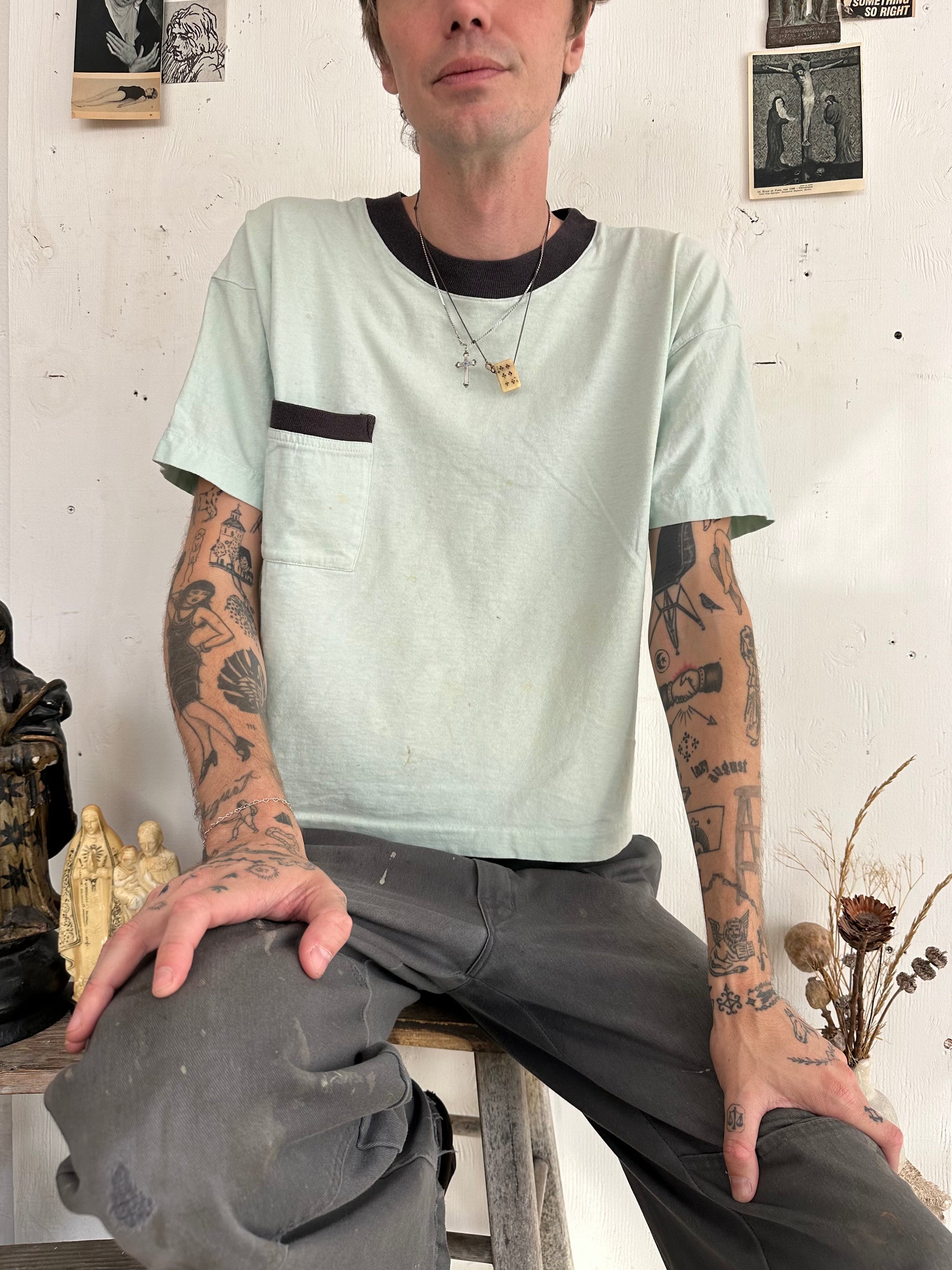 1990s Well Worn Light Blue Tee