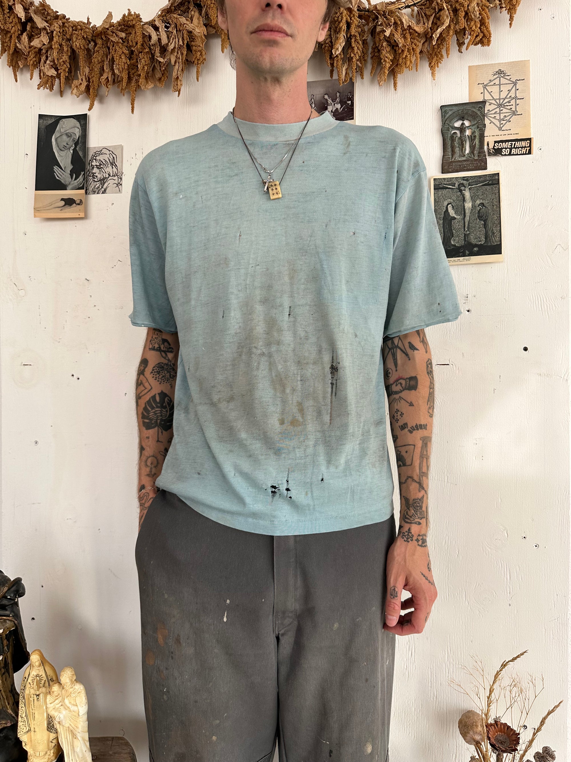 1960s Thrashed Blue Blank