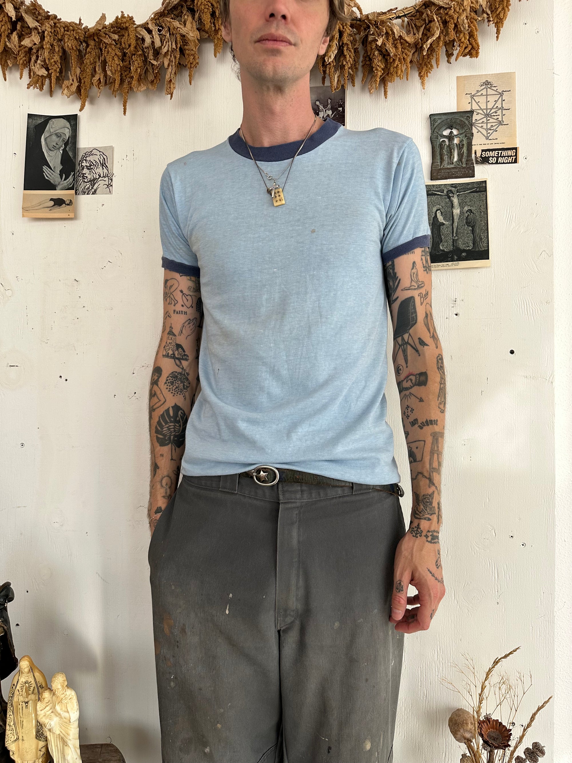 1970s Well Worn Blue Ringer