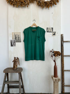 1980s Paper Thin Green Muscle Tee (M/L)