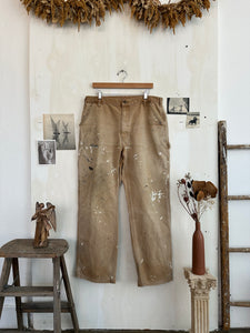 1990s/2000s Thrashed Paint Stained Carhartt Carpenter Pants (35/32)