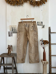 1990s/2000s Thrashed Paint Stained Carhartt Carpenter Pants (35/32)