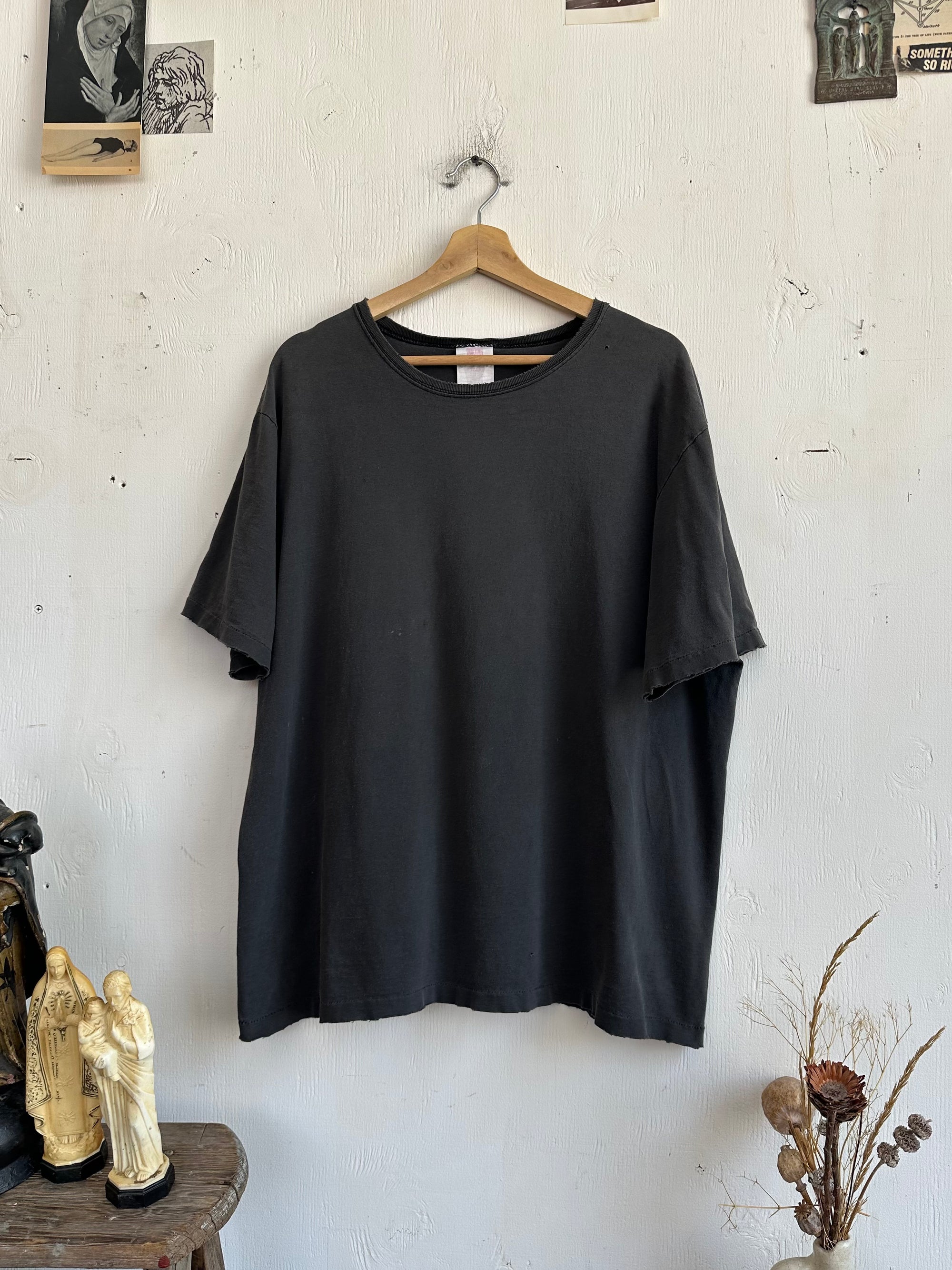 1990s Faded Hanes Boxy Black Blank