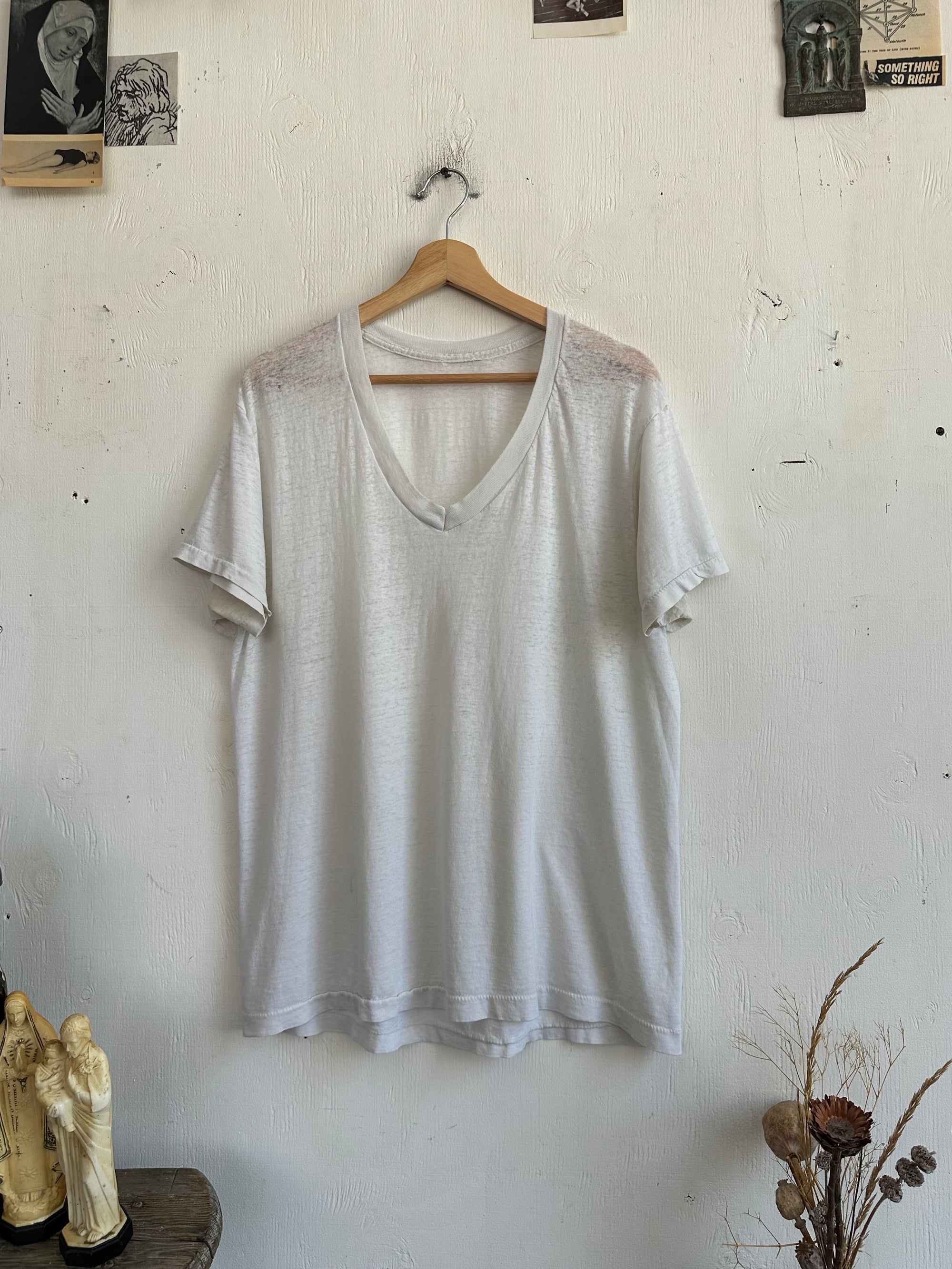 1970s Paper Thin V-Neck