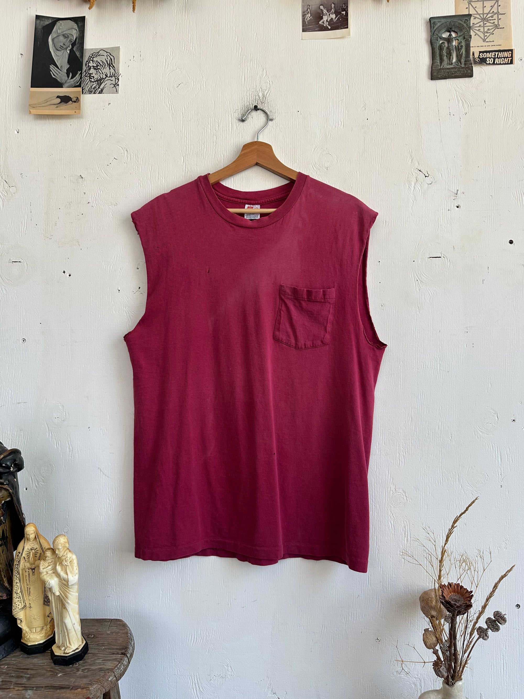 1990s Sunfaded Burgundy Muscle Tee