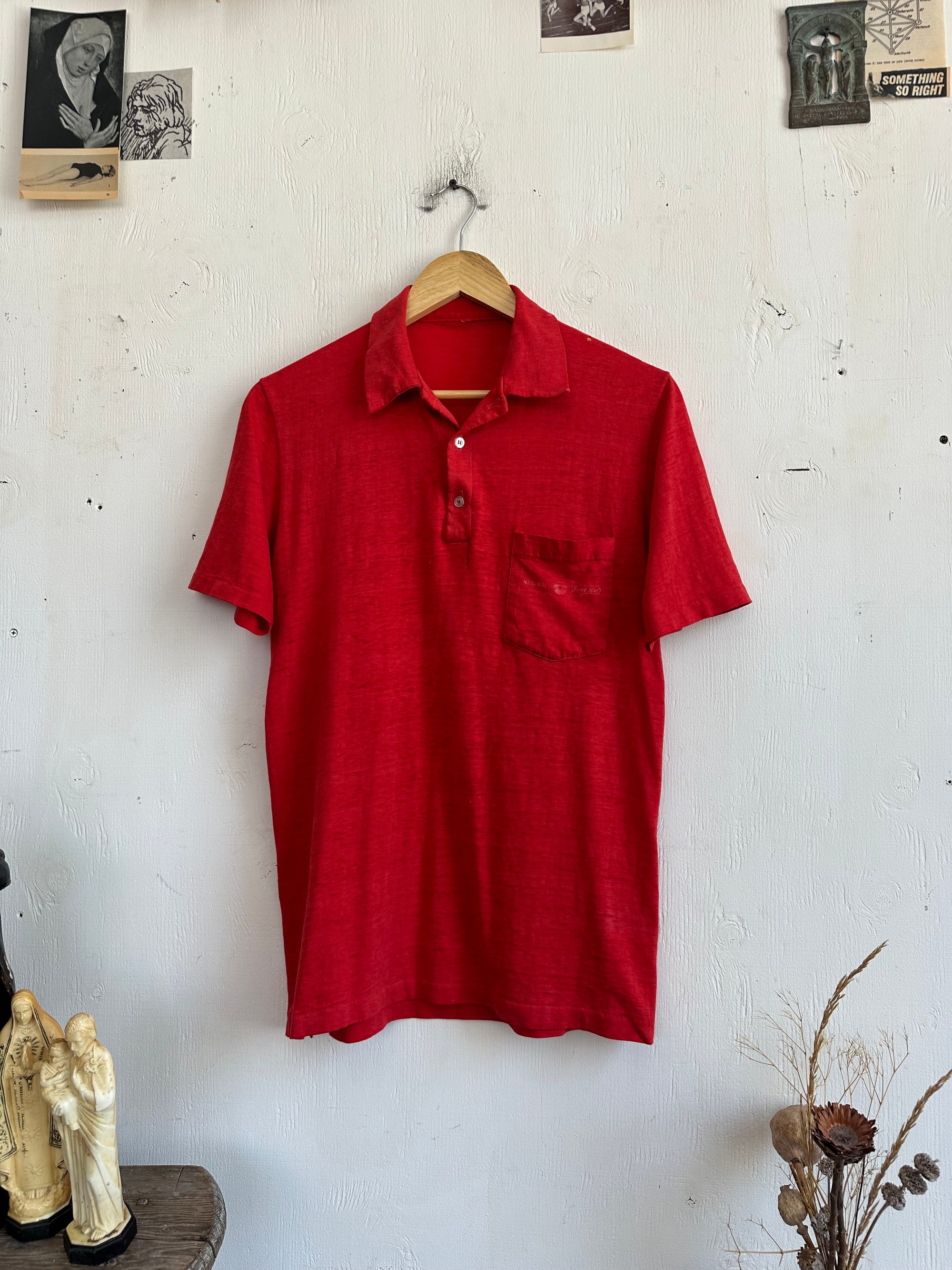 1980s Paper Thin Red Polo