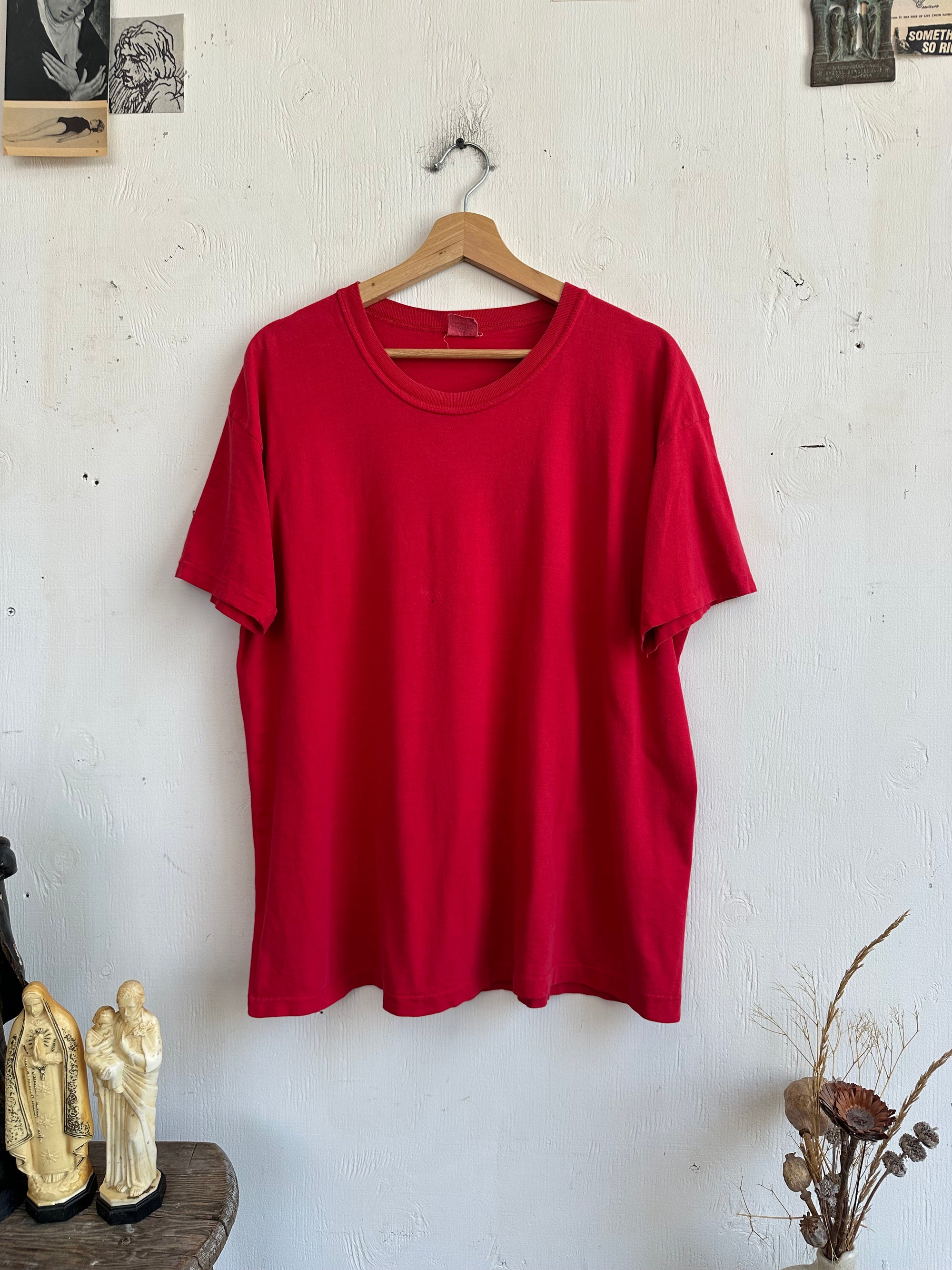 1990s Well Worn Red Blank