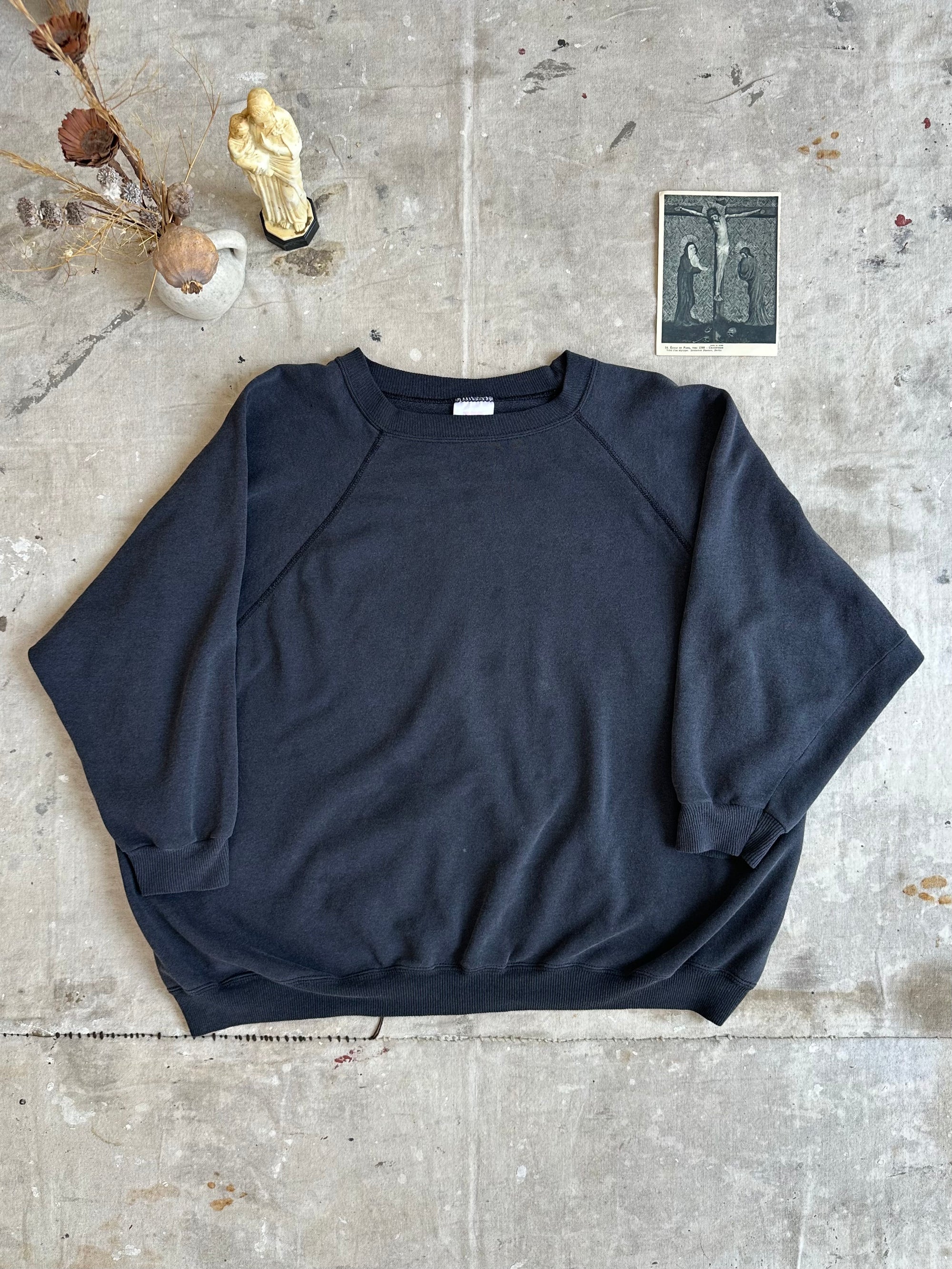 1980s Three Quarter Oversized Raglan Sleeve Sweatshirt